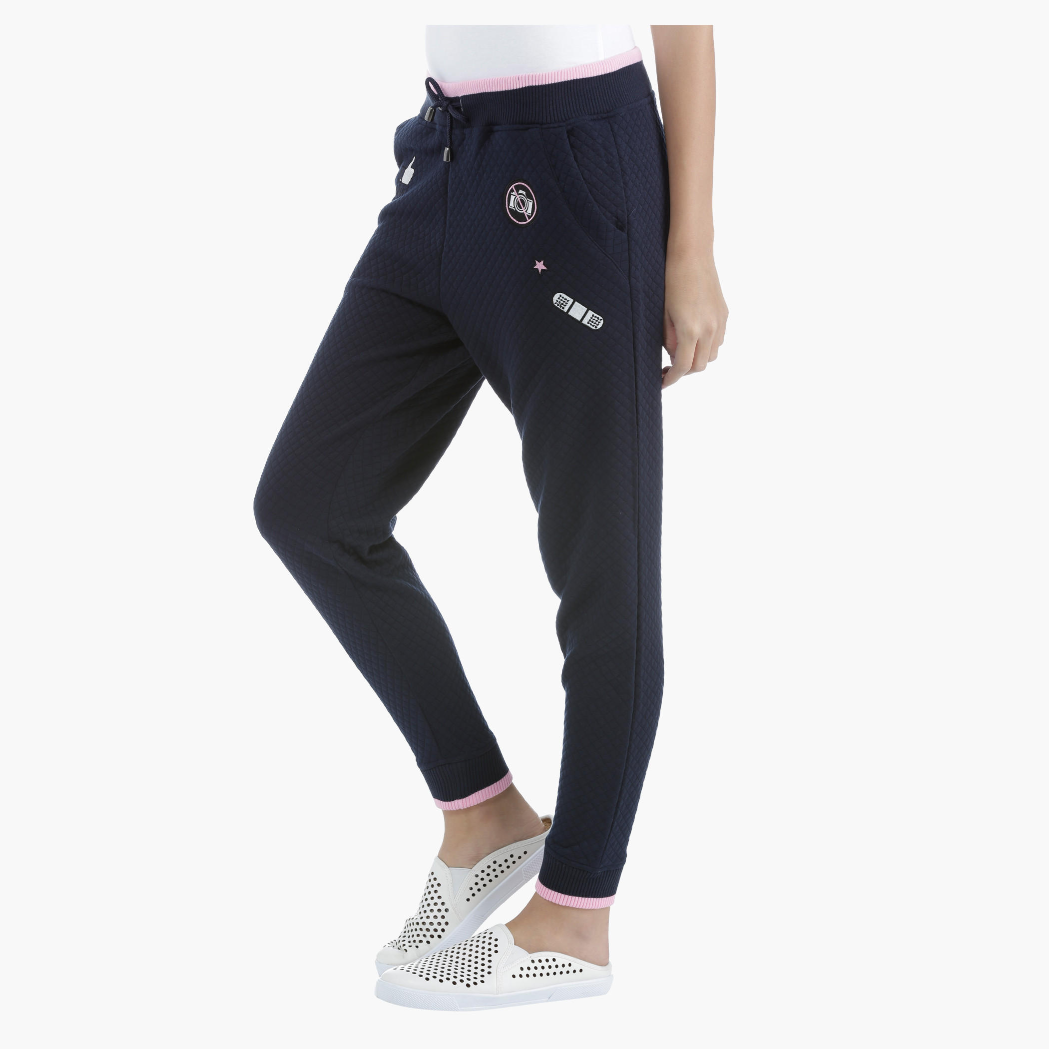 Jog Pants with Badges in Regular Fit-women-clothing-bottoms-joggers-image-3