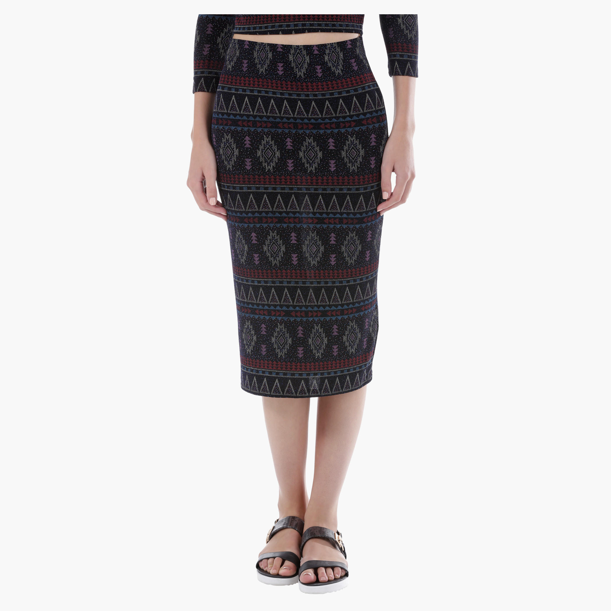 Printed Pencil Skirt in Regular Fit-women-clothing-bottoms-skirts-image-1