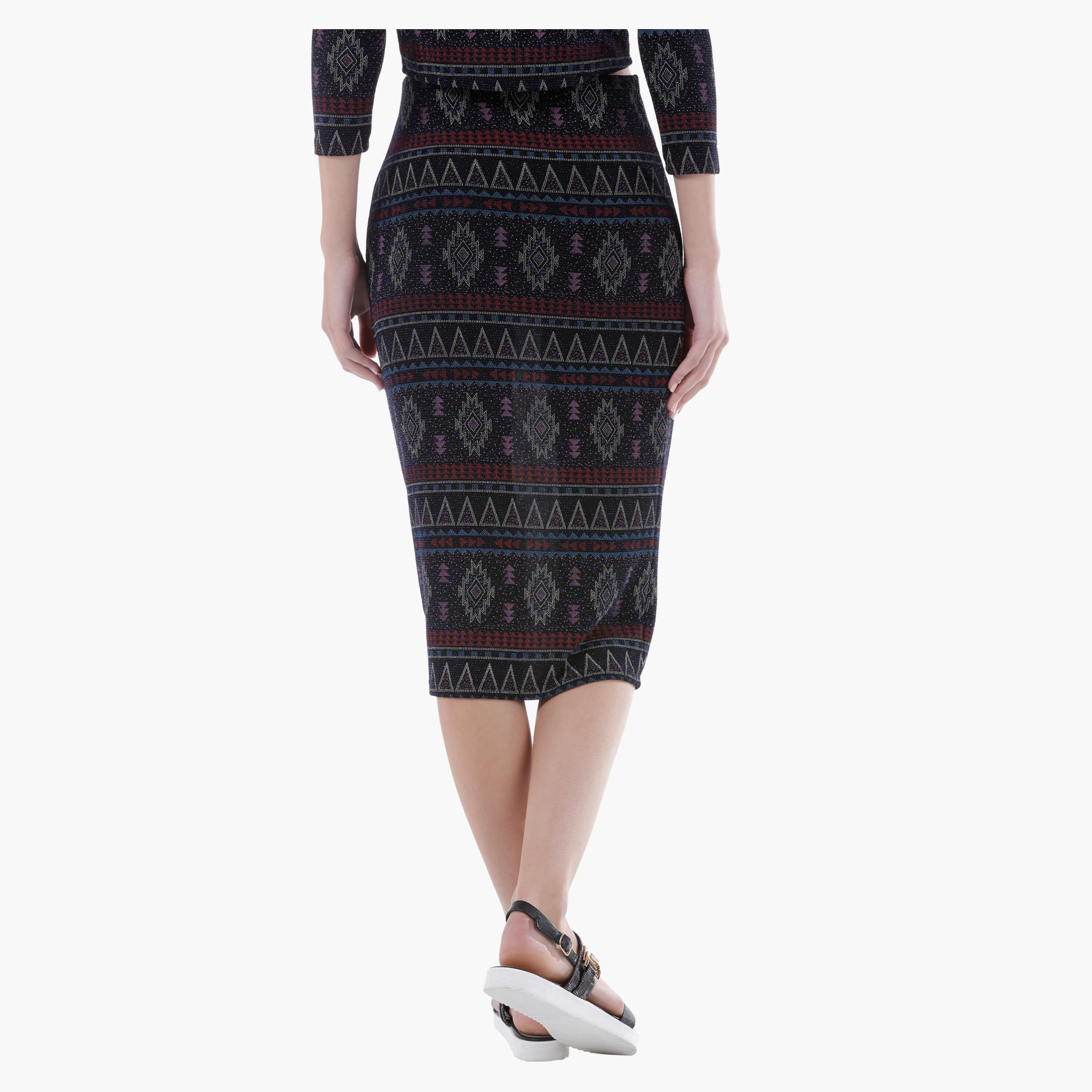 Printed Pencil Skirt in Regular Fit-women-clothing-bottoms-skirts-image-2