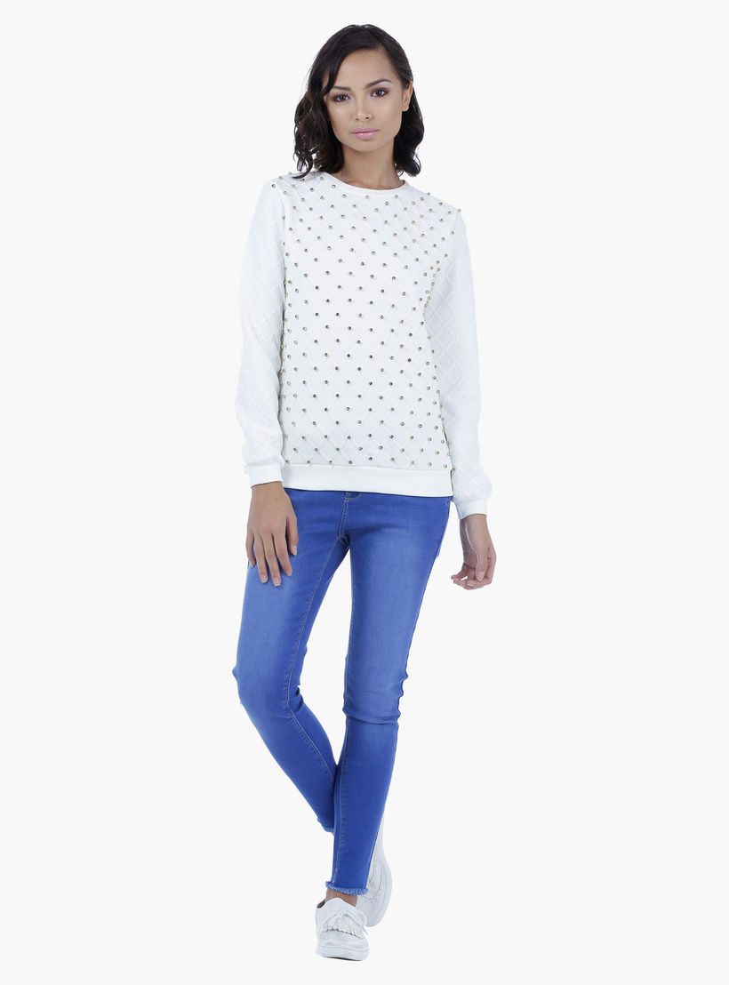 Embellished Sweat Top with Long Sleeves-women-winterwear-hoodiesandsweatshirts-sweatshirts-image-5
