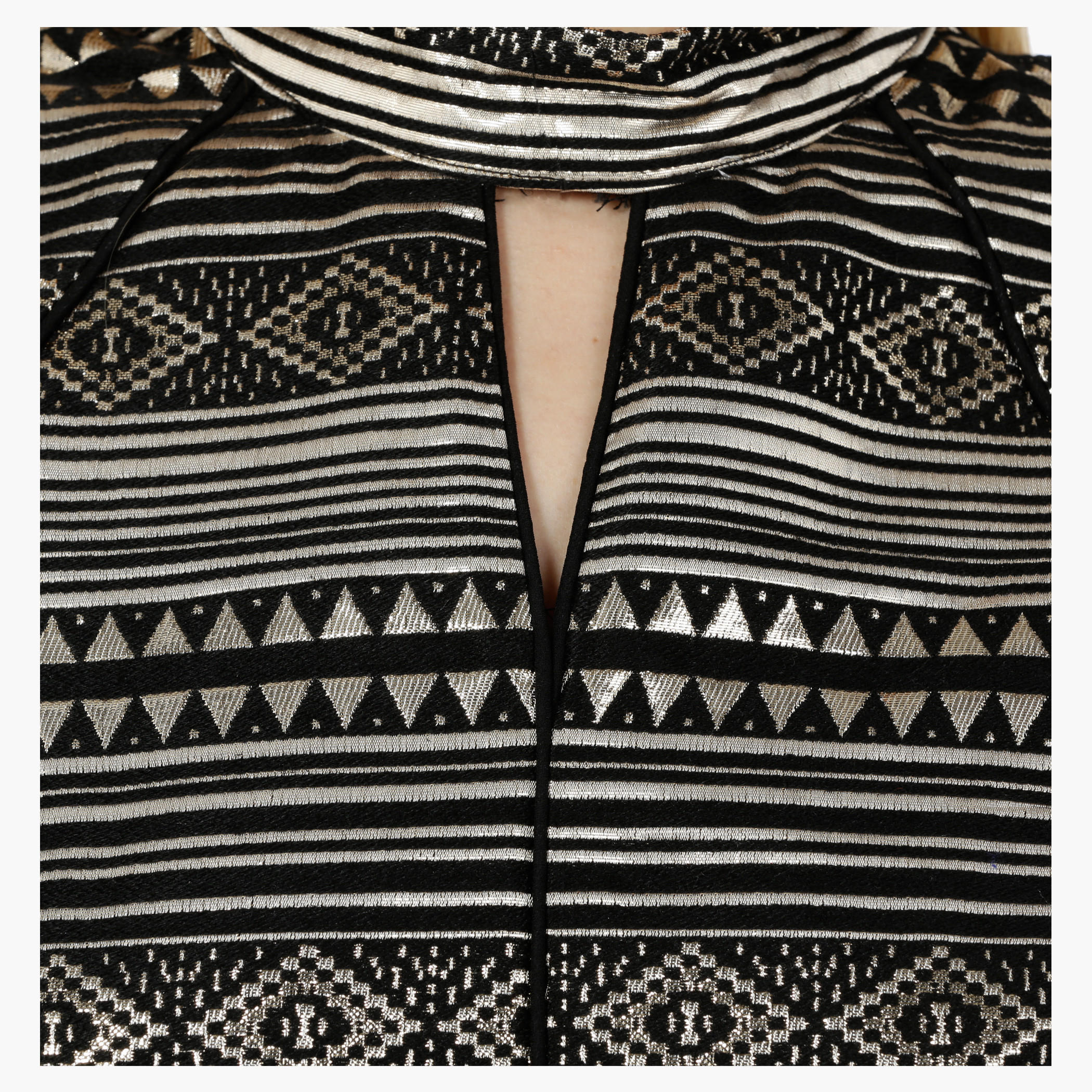 Sleeveless Jacquard Dress with Cut-out Neck-women-clothing-dresses-image-2