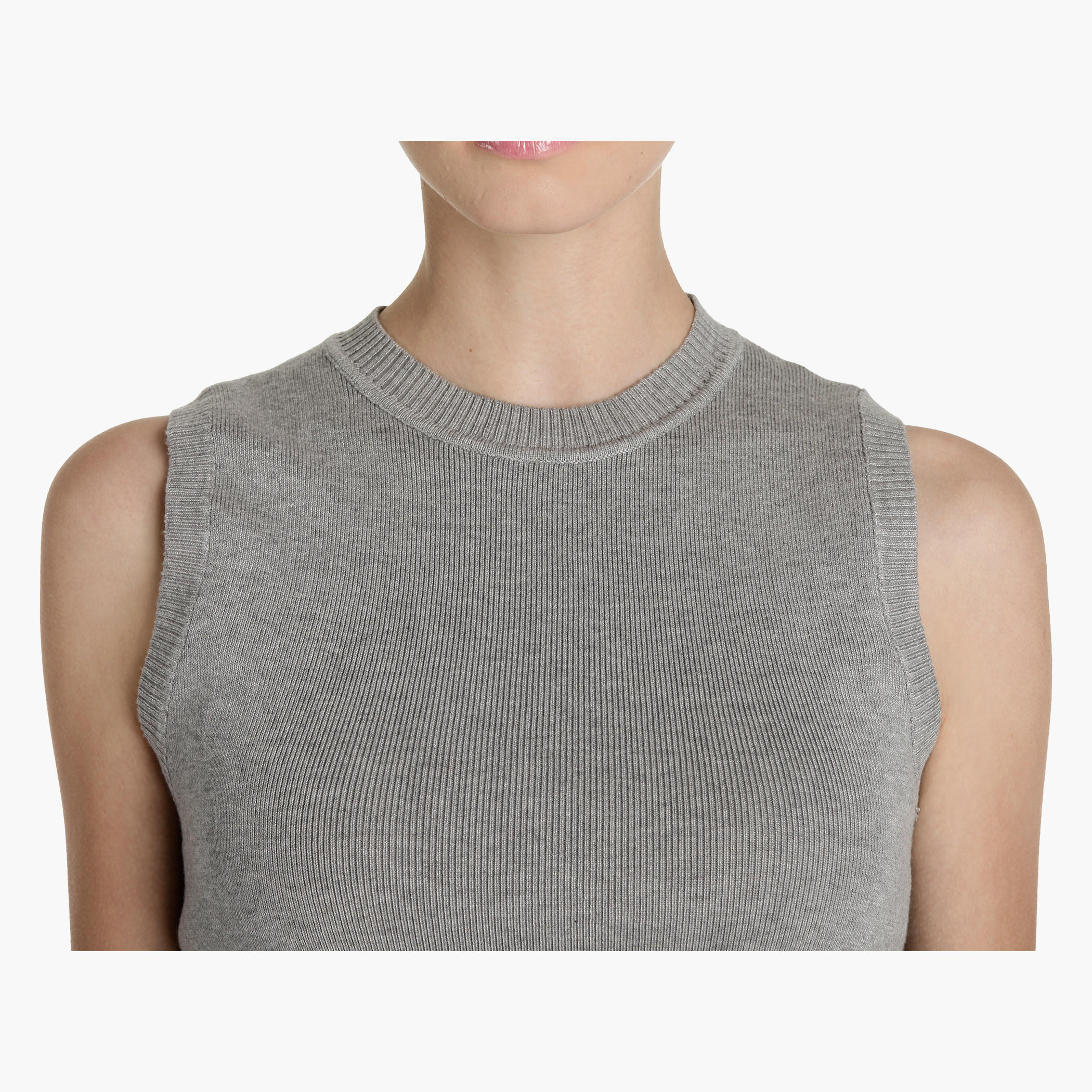 Sleeveless Knitted Top with High Low Hem-women-clothing-tshirts-image-9