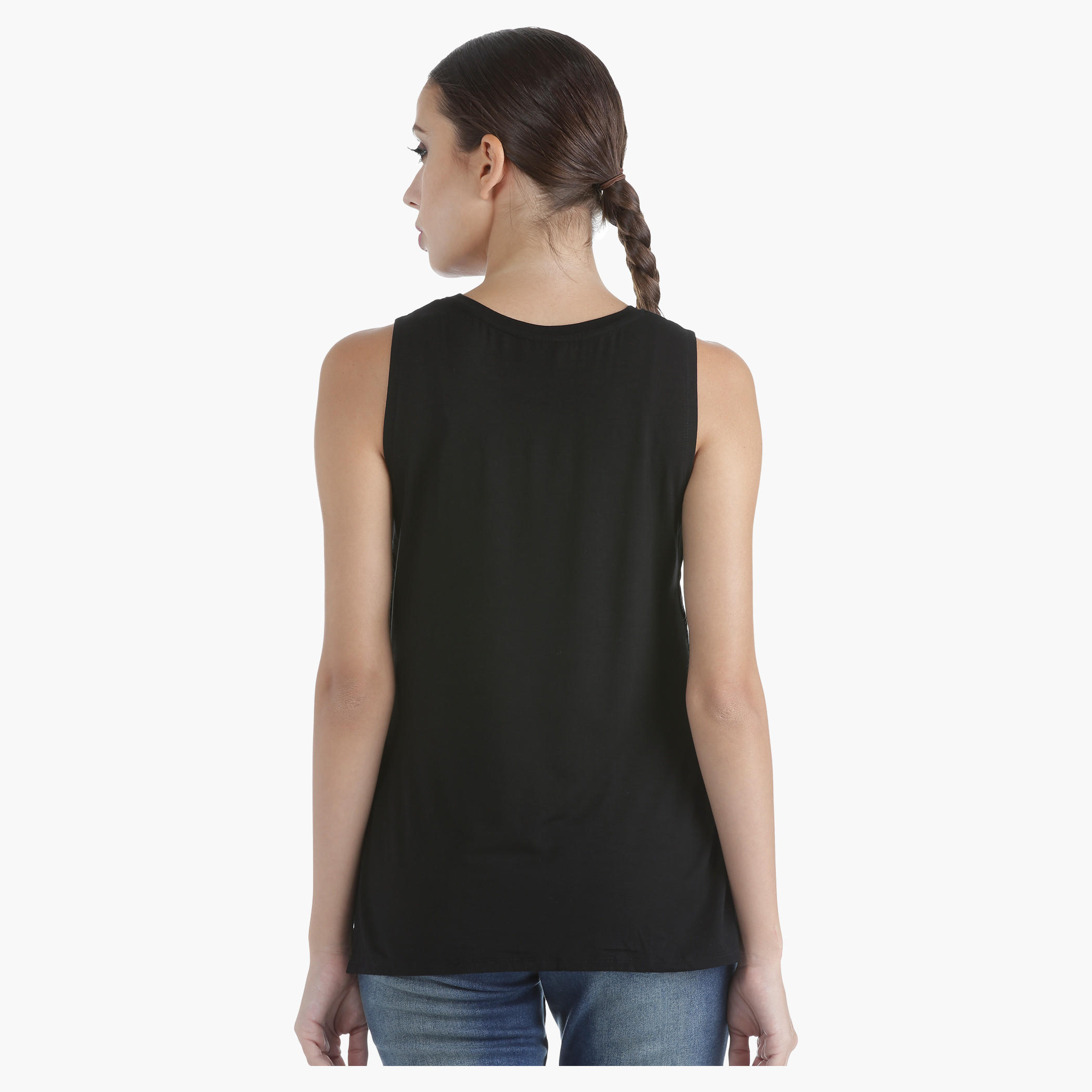 High-Low Graphic Tank Top with Round Neck in Regular Fit-women-clothing-tshirts-image-2