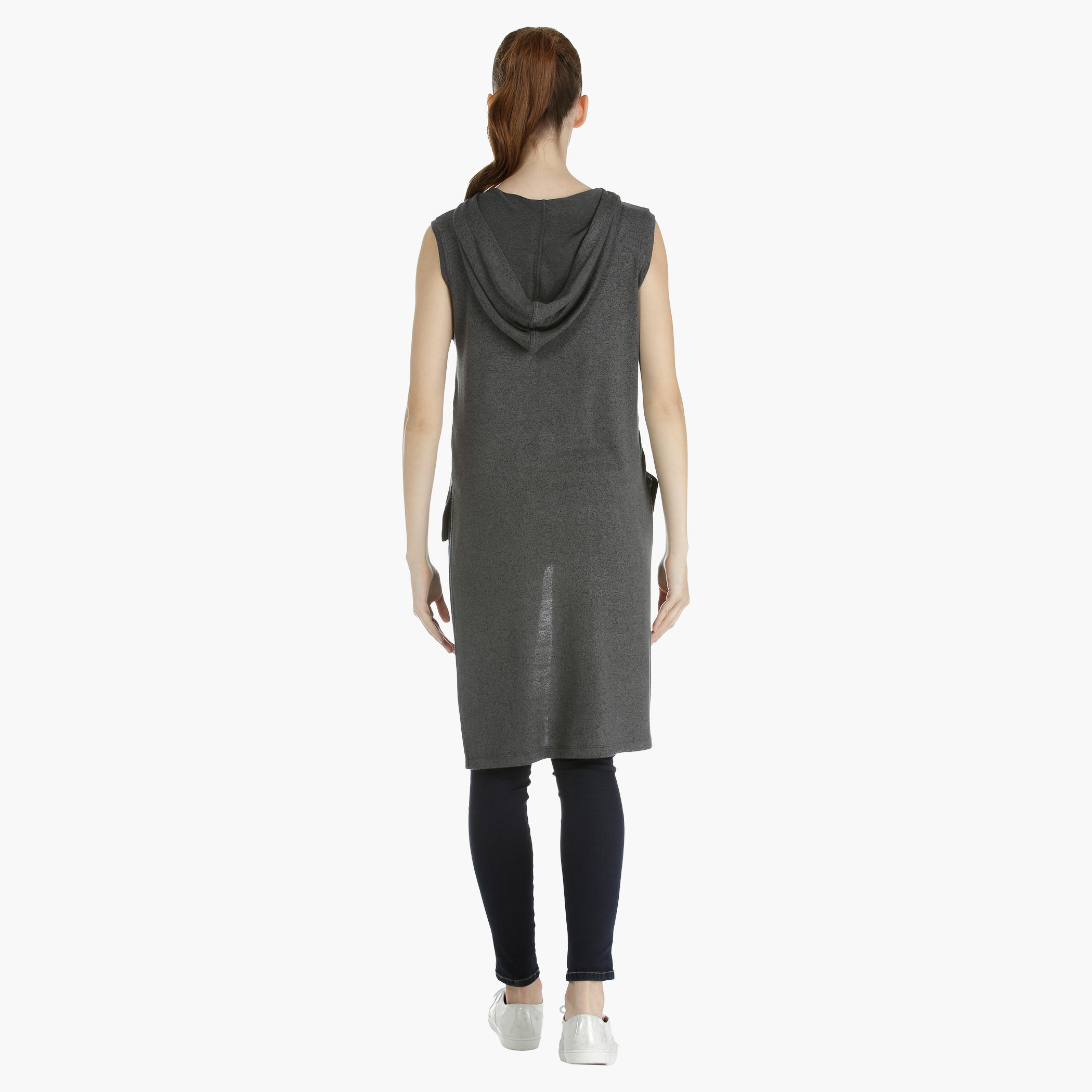 Sleeveless High Low Sweatshirt with Hood-women-winterwear-hoodiesandsweatshirts-hoodies-image-2