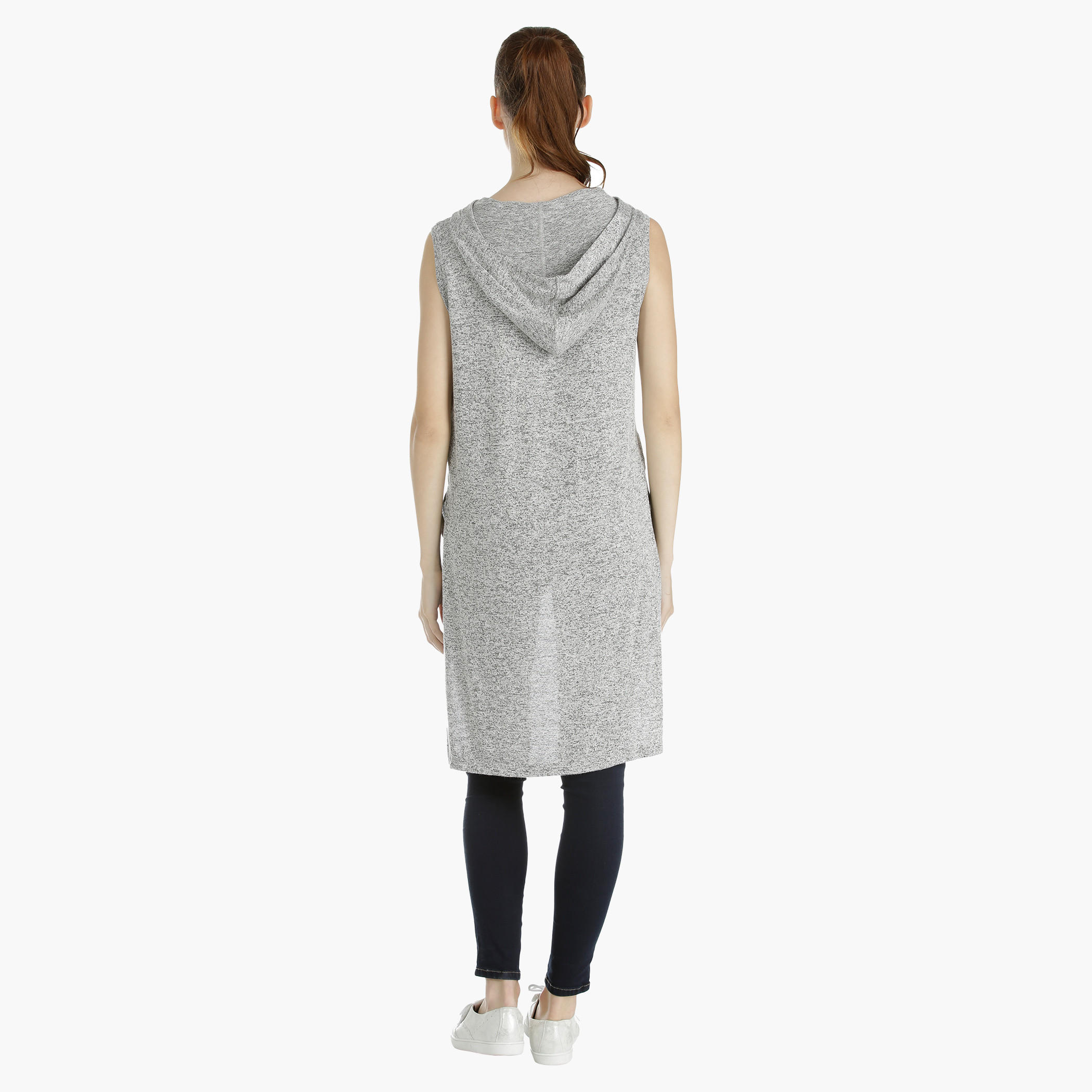 Sleeveless High Low Sweatshirt with Hood-women-winterwear-hoodiesandsweatshirts-hoodies-image-2