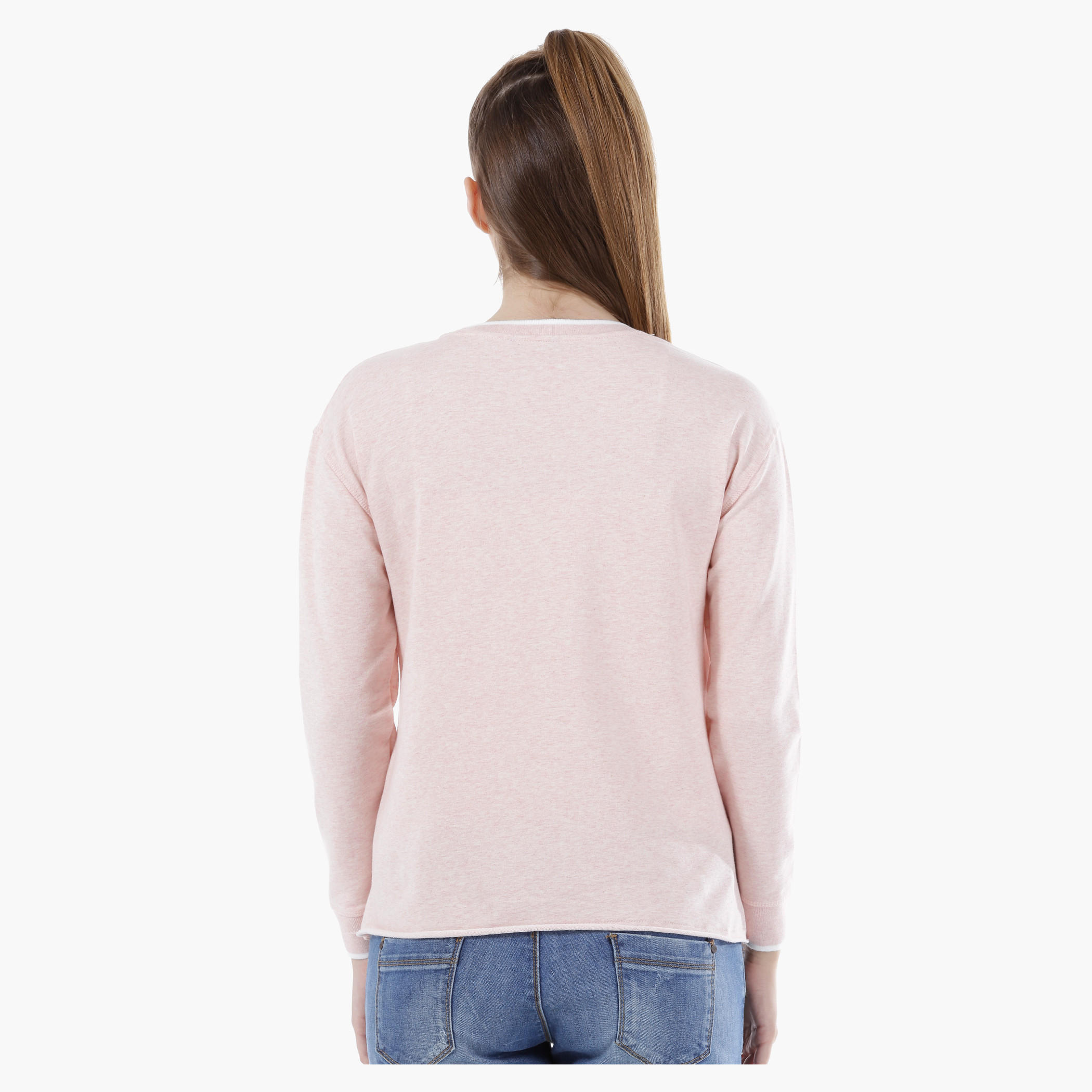 Long-Sleeved Sweatshirt with 3D Trims in Regular Fit-women-winterwear-hoodiesandsweatshirts-sweatshirts-image-2