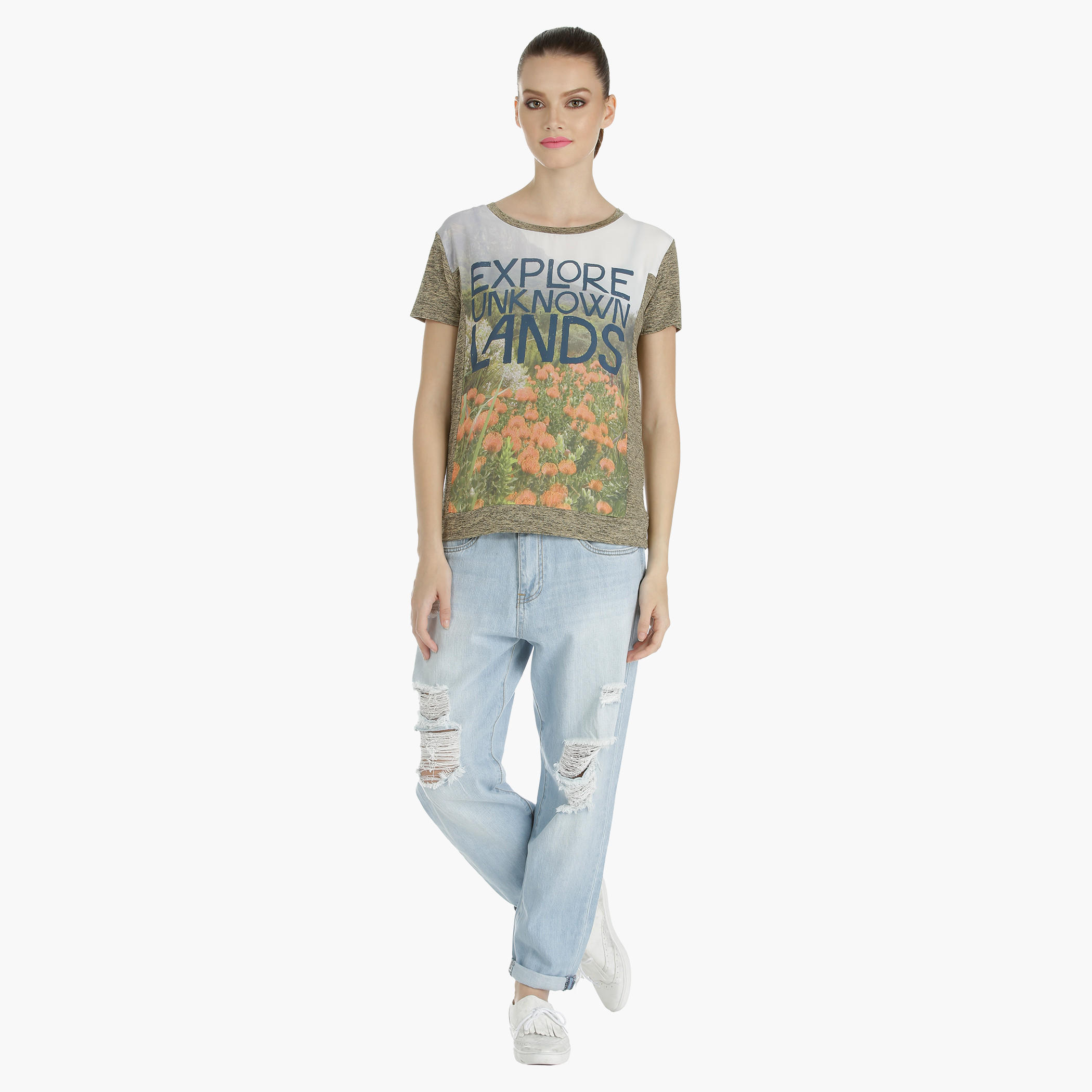 Printed T-shirt with Short Sleeves-women-clothing-tshirts-image-1