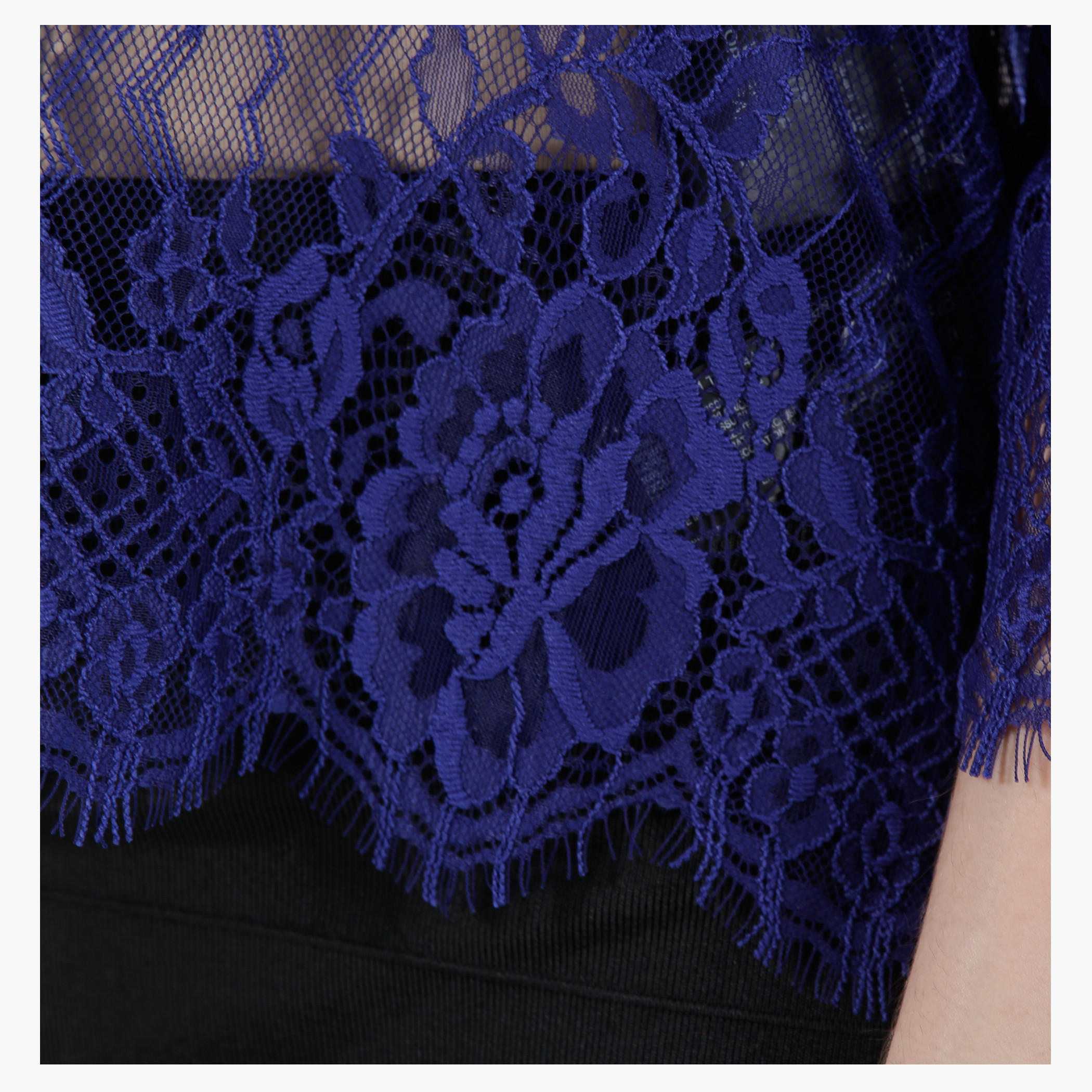 Sheer Lace Top with Round Neck and 3/4th Sleeves in Regular Fit-women-clothing-shirtsandblouses-blouses-image-14