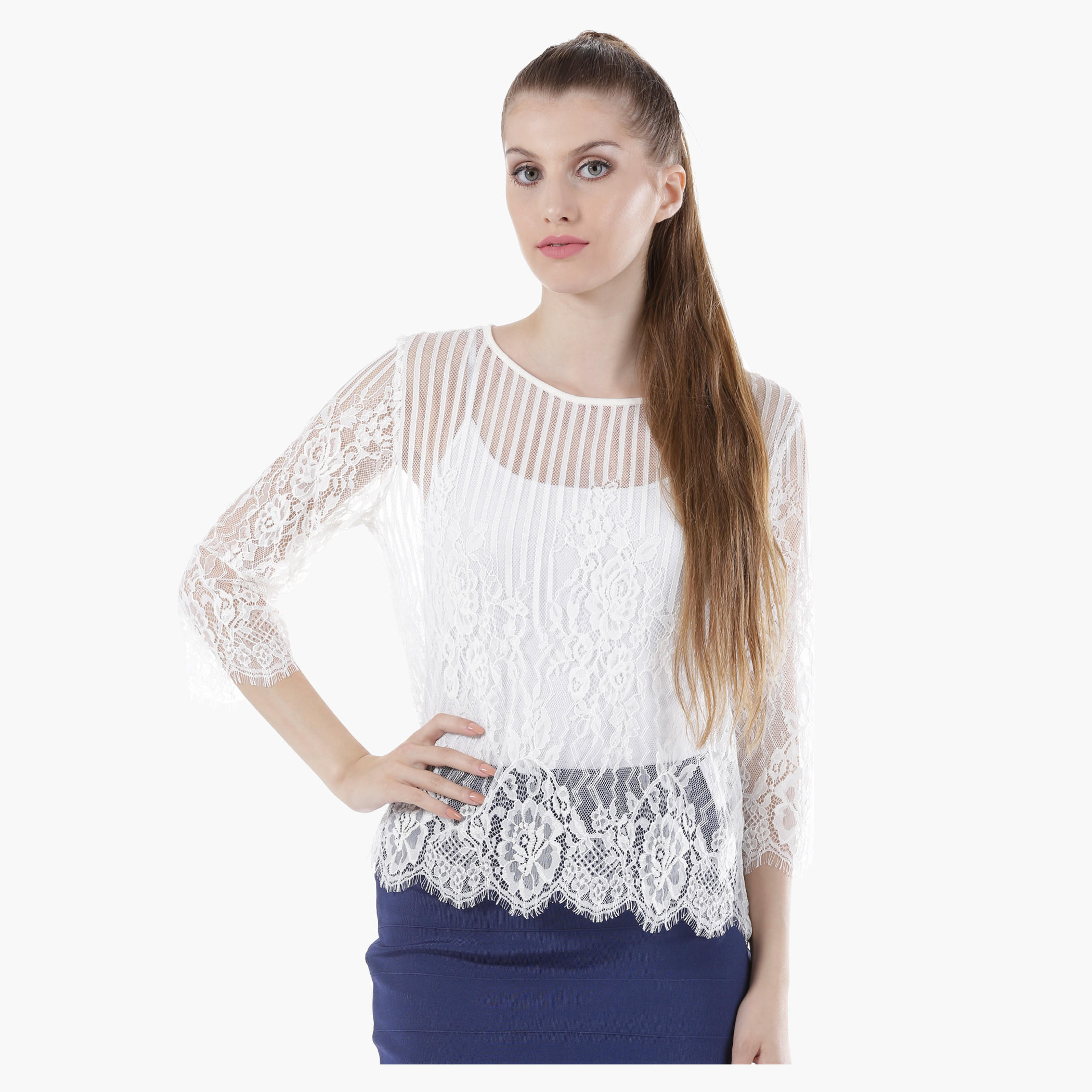 Long-Sleeved Sweatshirt with 3D Trims in Regular Fit-women-clothing-shirtsandblouses-blouses-image-1