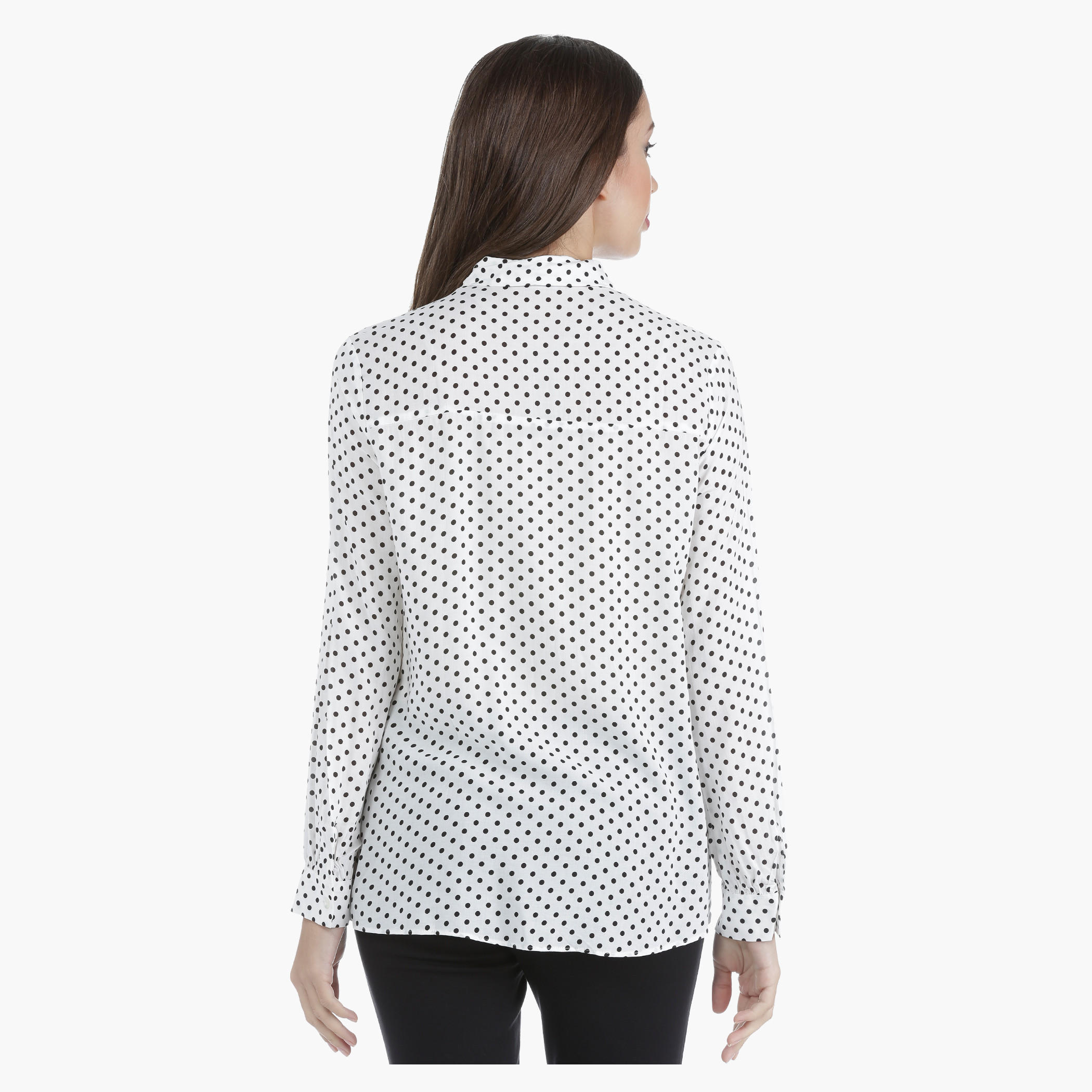 Printed Shirt with Collar Neck and Long Sleeves in Regular Fit-women-clothing-shirtsandblouses-blouses-image-2