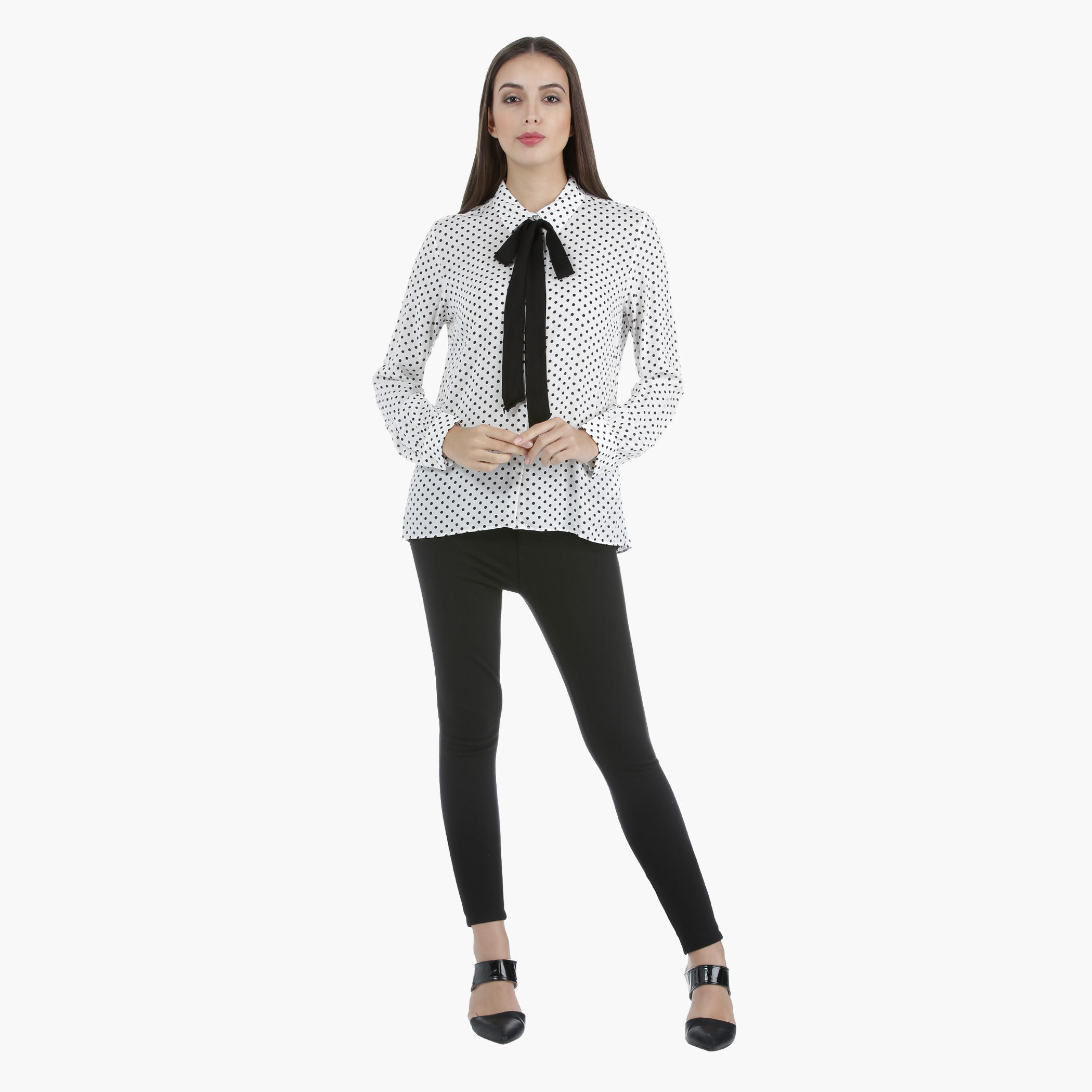 Printed Shirt with Collar Neck and Long Sleeves in Regular Fit-women-clothing-shirtsandblouses-blouses-image-5