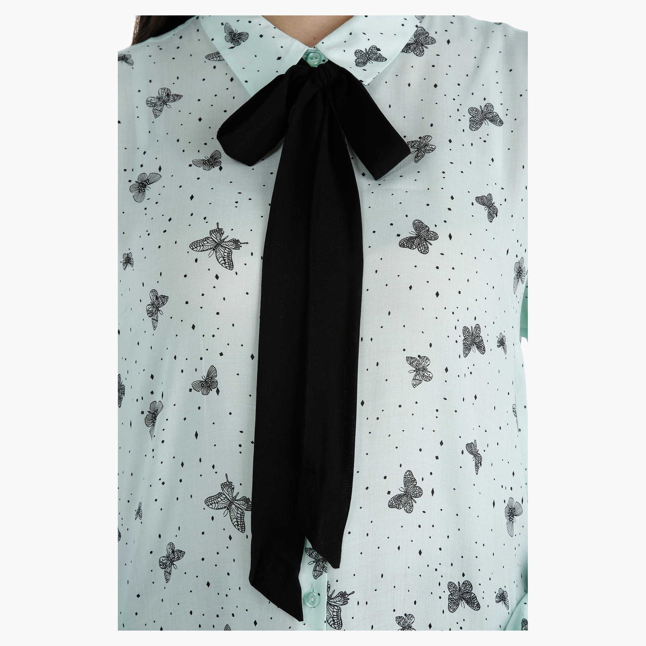 Printed Shirt with Collar Neck and Long Sleeves in Regular Fit-women-clothing-shirtsandblouses-blouses-image-2