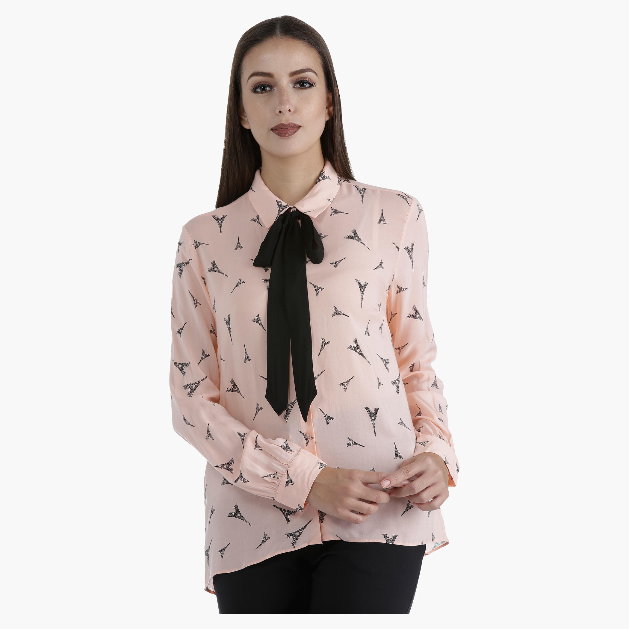 Printed Shirt with Collar Neck and Long Sleeves in Regular Fit-women-clothing-shirtsandblouses-blouses-image-6