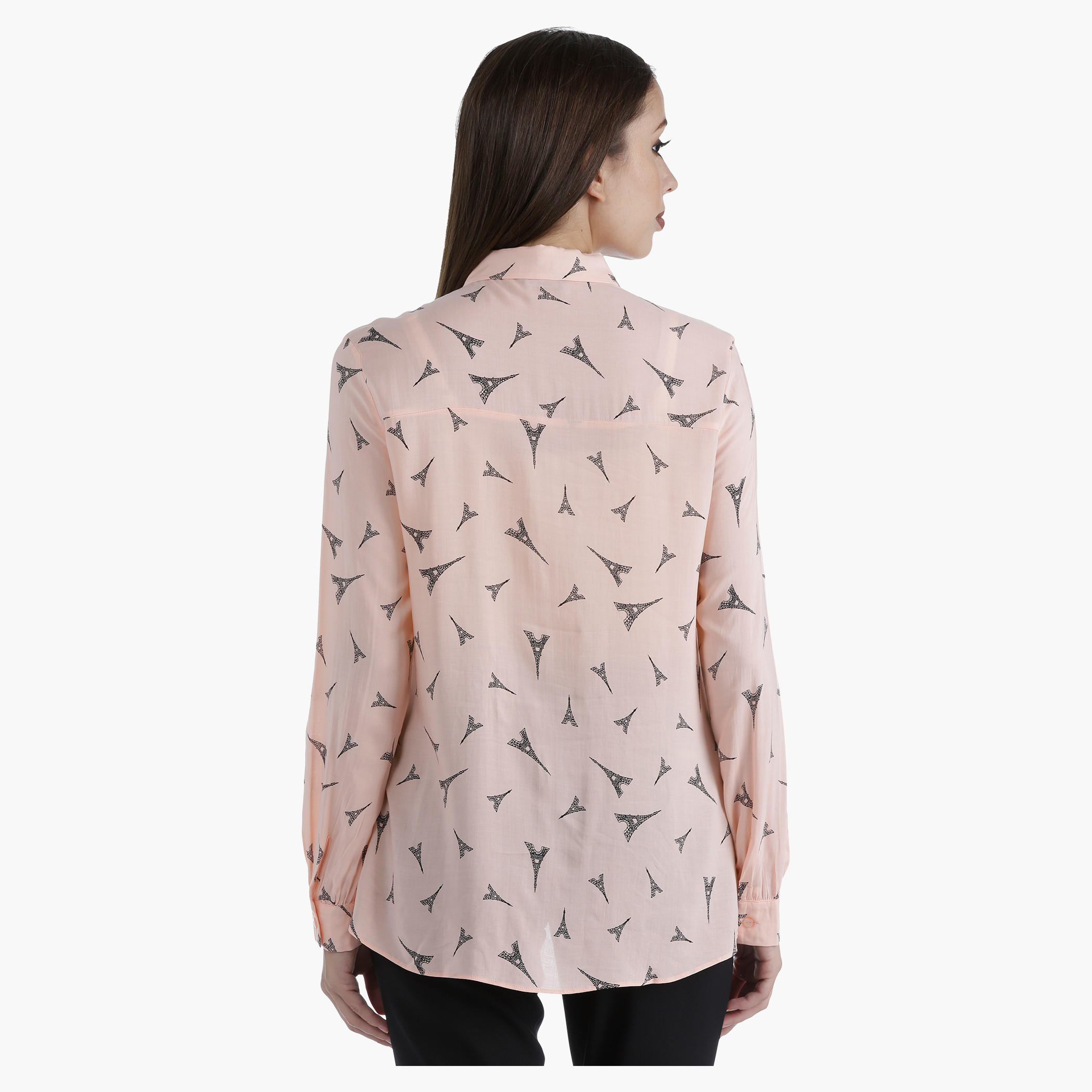 Printed Shirt with Collar Neck and Long Sleeves in Regular Fit-women-clothing-shirtsandblouses-blouses-image-7