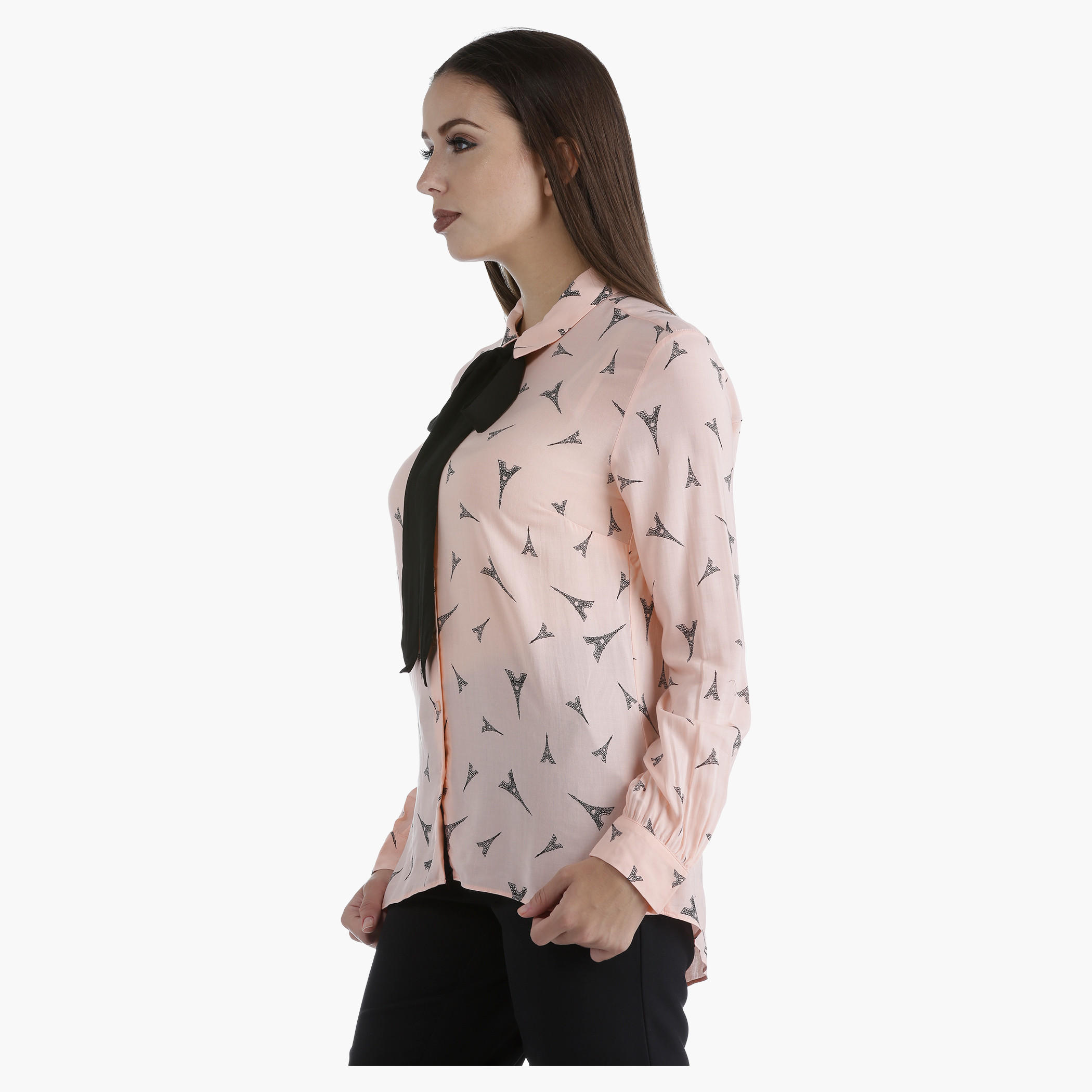 Printed Shirt with Collar Neck and Long Sleeves in Regular Fit-women-clothing-shirtsandblouses-blouses-image-8