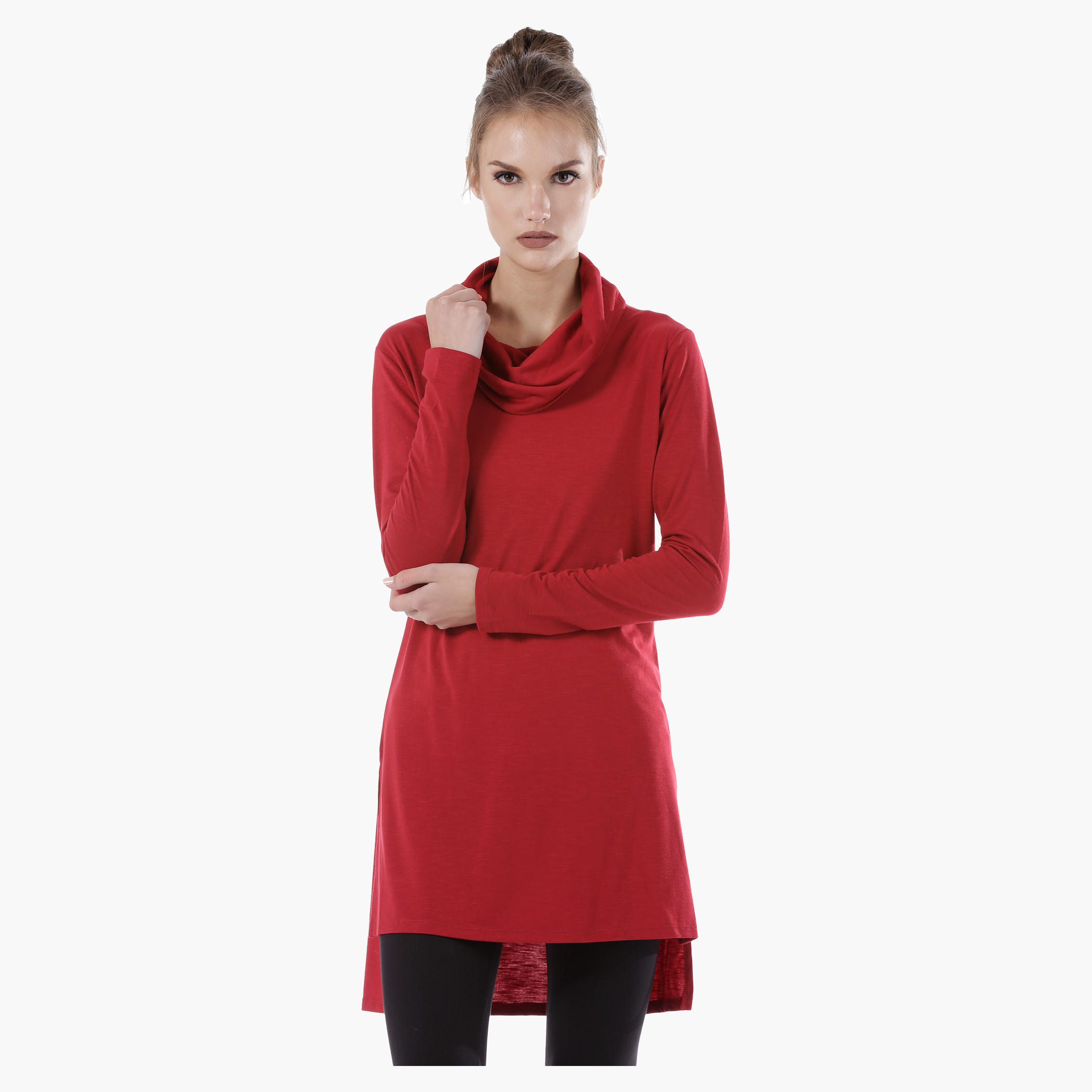 Cowl Neck Top with Long Sleeves and High-Low Hem-women-clothing-shirtsandblouses-blouses-image-6