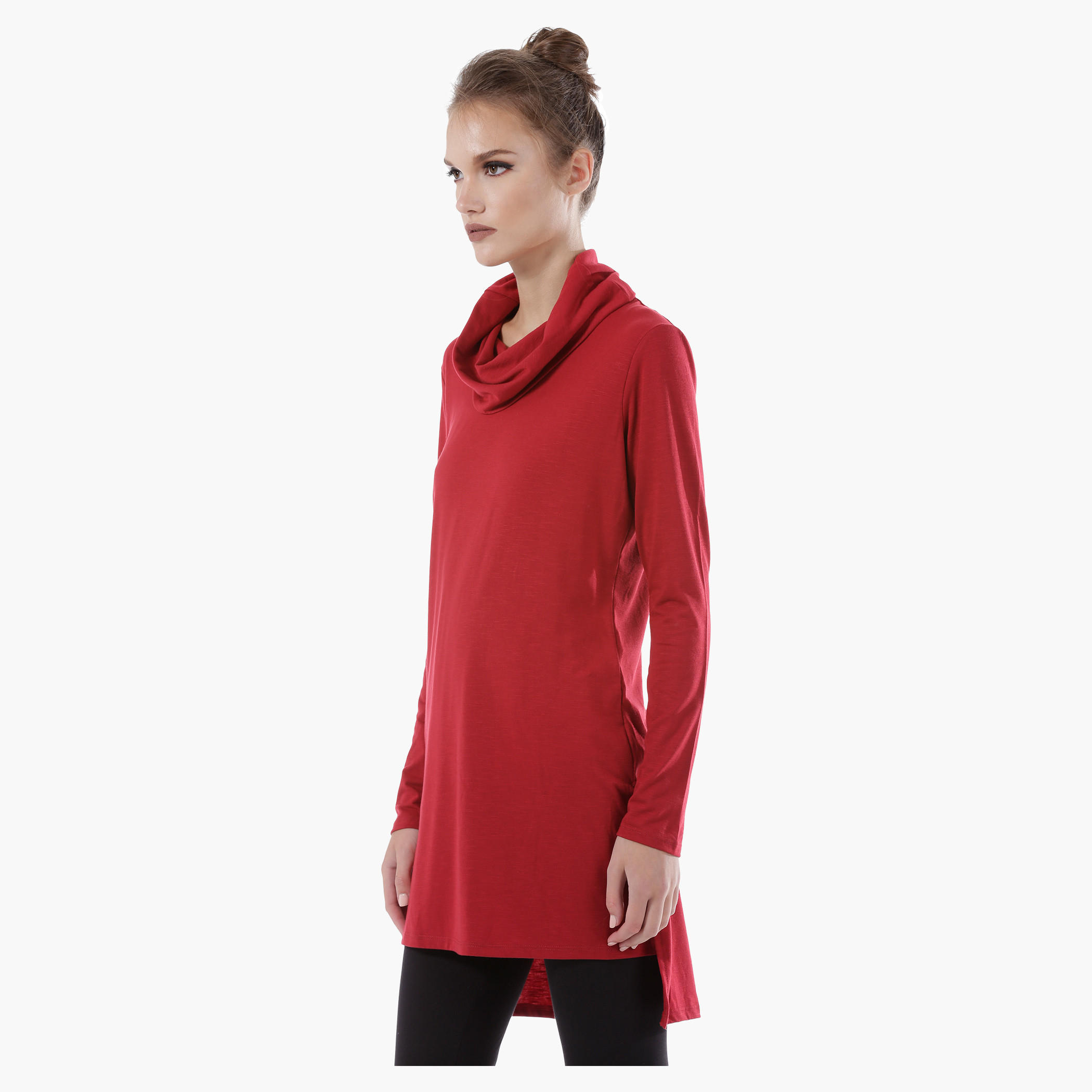 Cowl Neck Top with Long Sleeves and High-Low Hem-women-clothing-shirtsandblouses-blouses-image-8