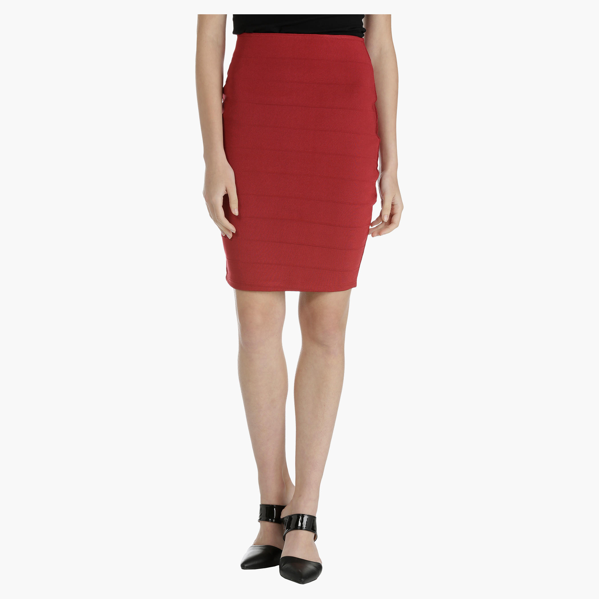 Textured Pencil Skirt-women-clothing-bottoms-skirts-image-1