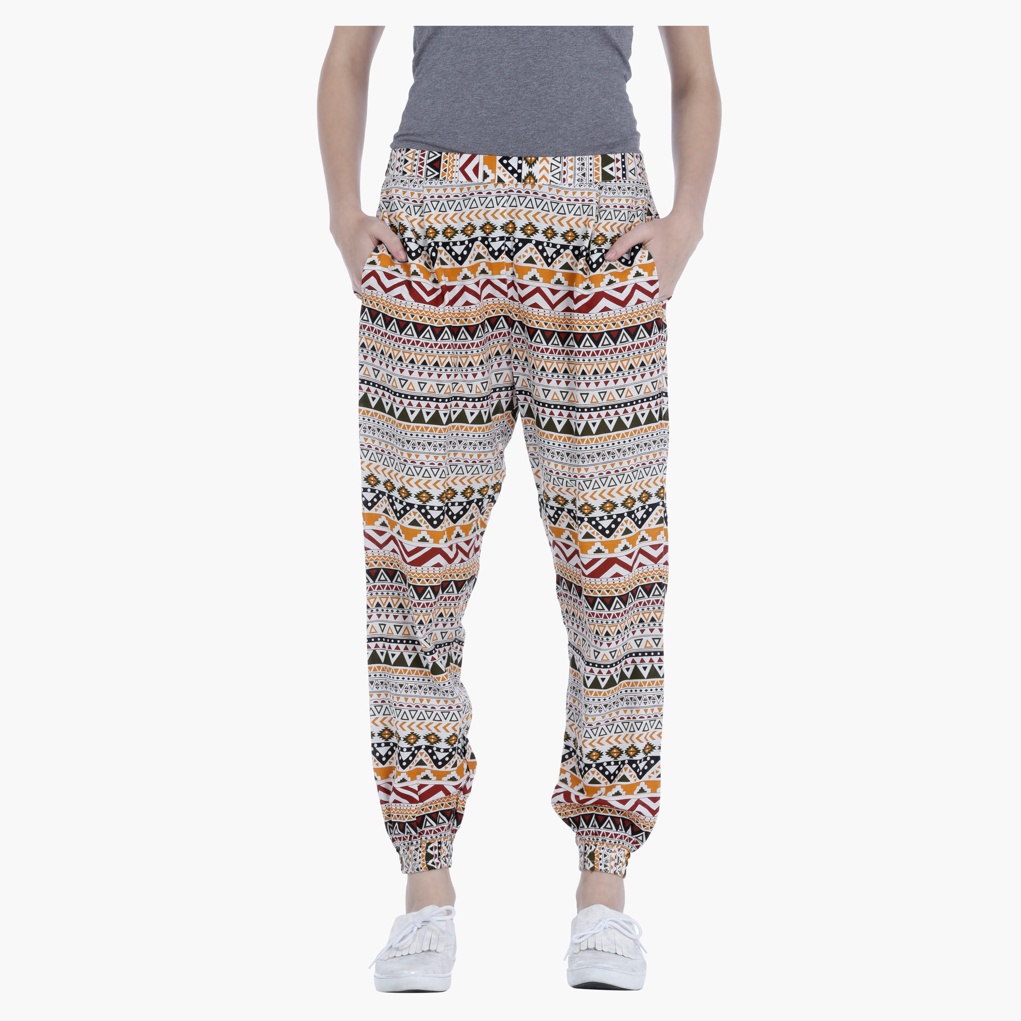 Printed Trousers in Regular Fit-women-clothing-bottoms-joggers-image-5