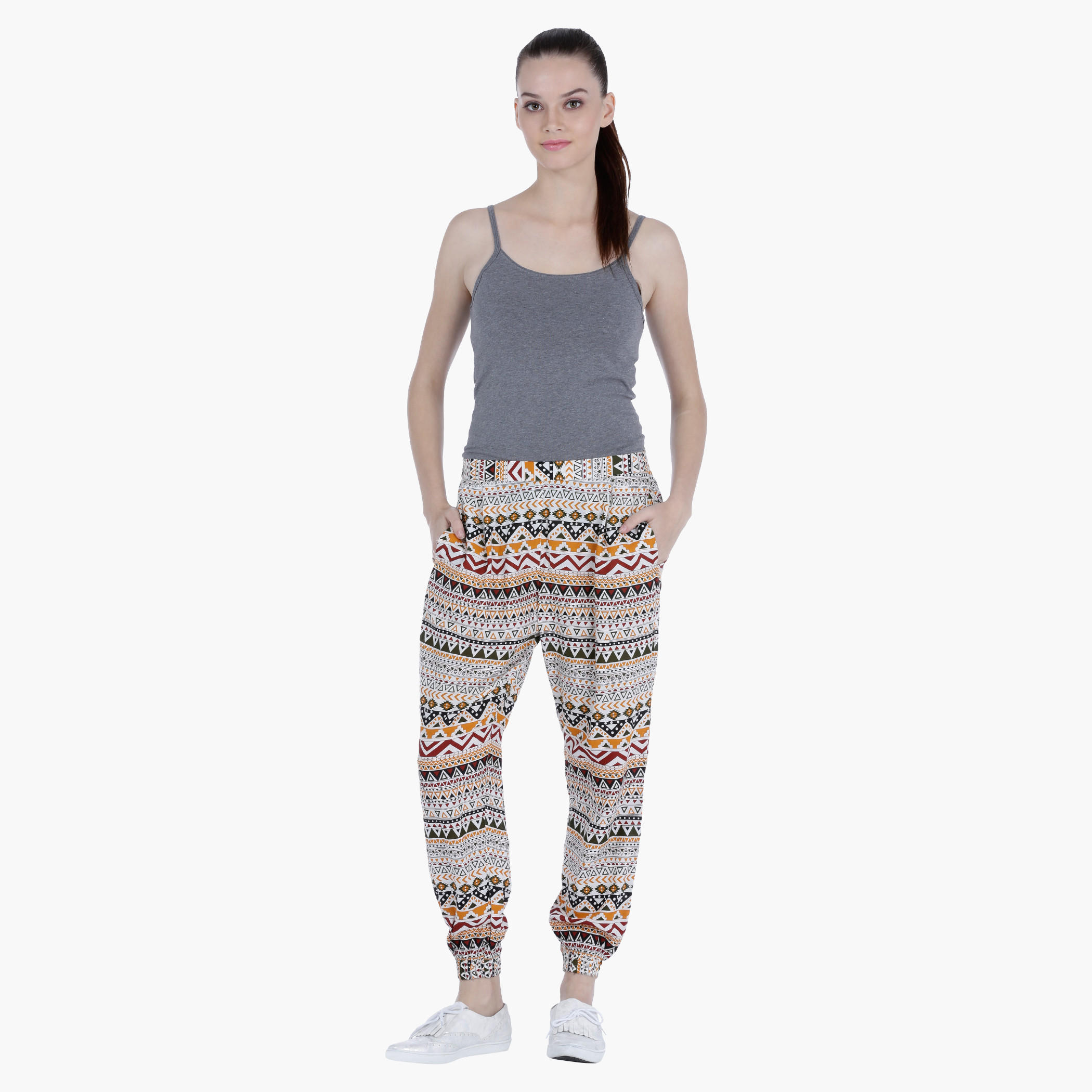 Printed Trousers in Regular Fit-women-clothing-bottoms-joggers-image-1