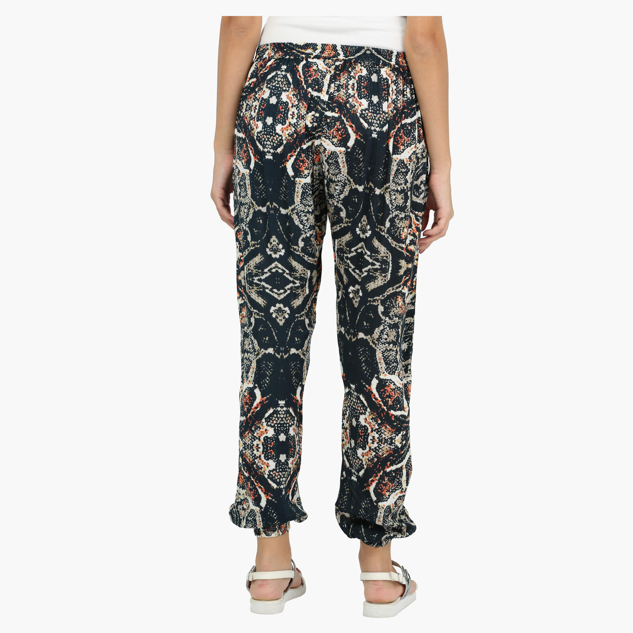 Printed Pants with Elasticised Waistband and Cuffs-women-clothing-bottoms-trousers-image-2