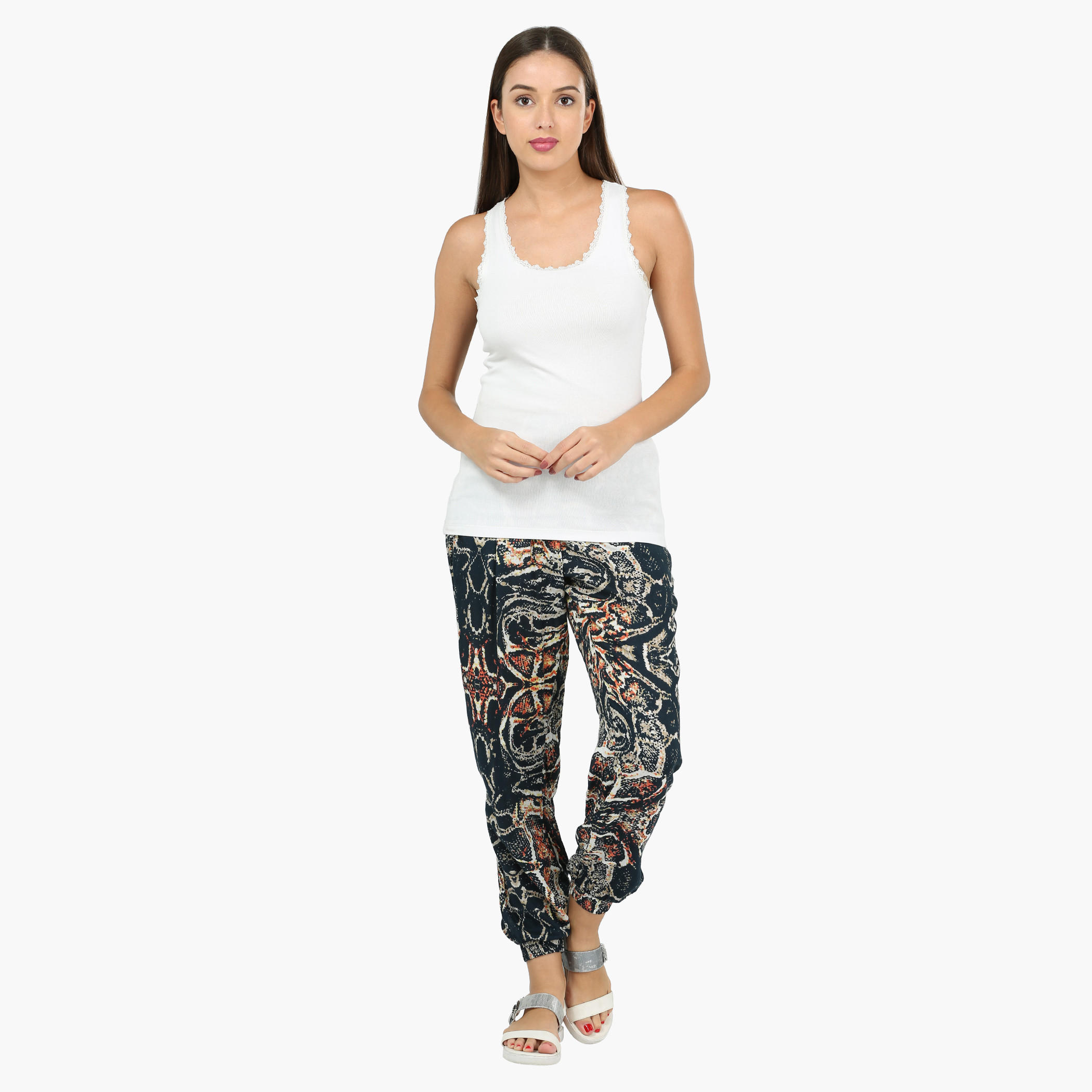 Printed Pants with Elasticised Waistband and Cuffs-women-clothing-bottoms-trousers-image-5