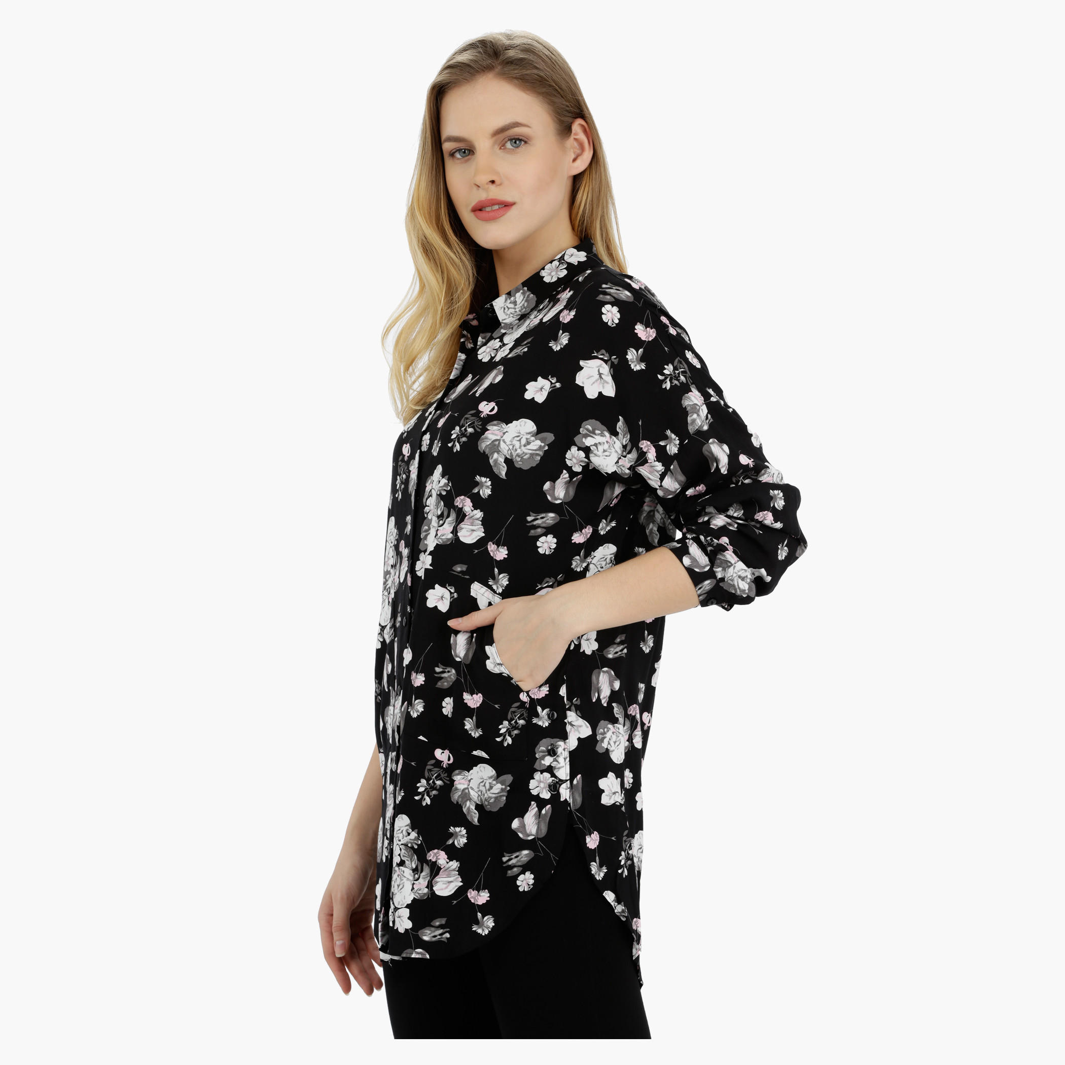 Floral Print Shirt-women-clothing-shirtsandblouses-blouses-image-3
