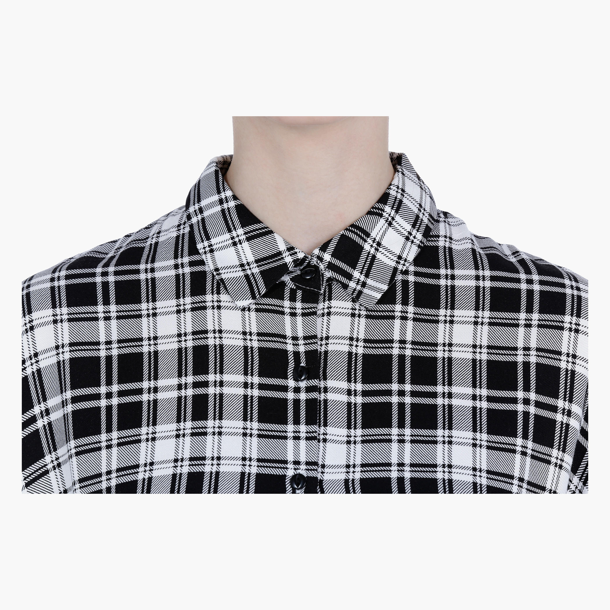Chequered Shirt Dress with High Low Hem-women-clothing-shirtsandblouses-blouses-image-4
