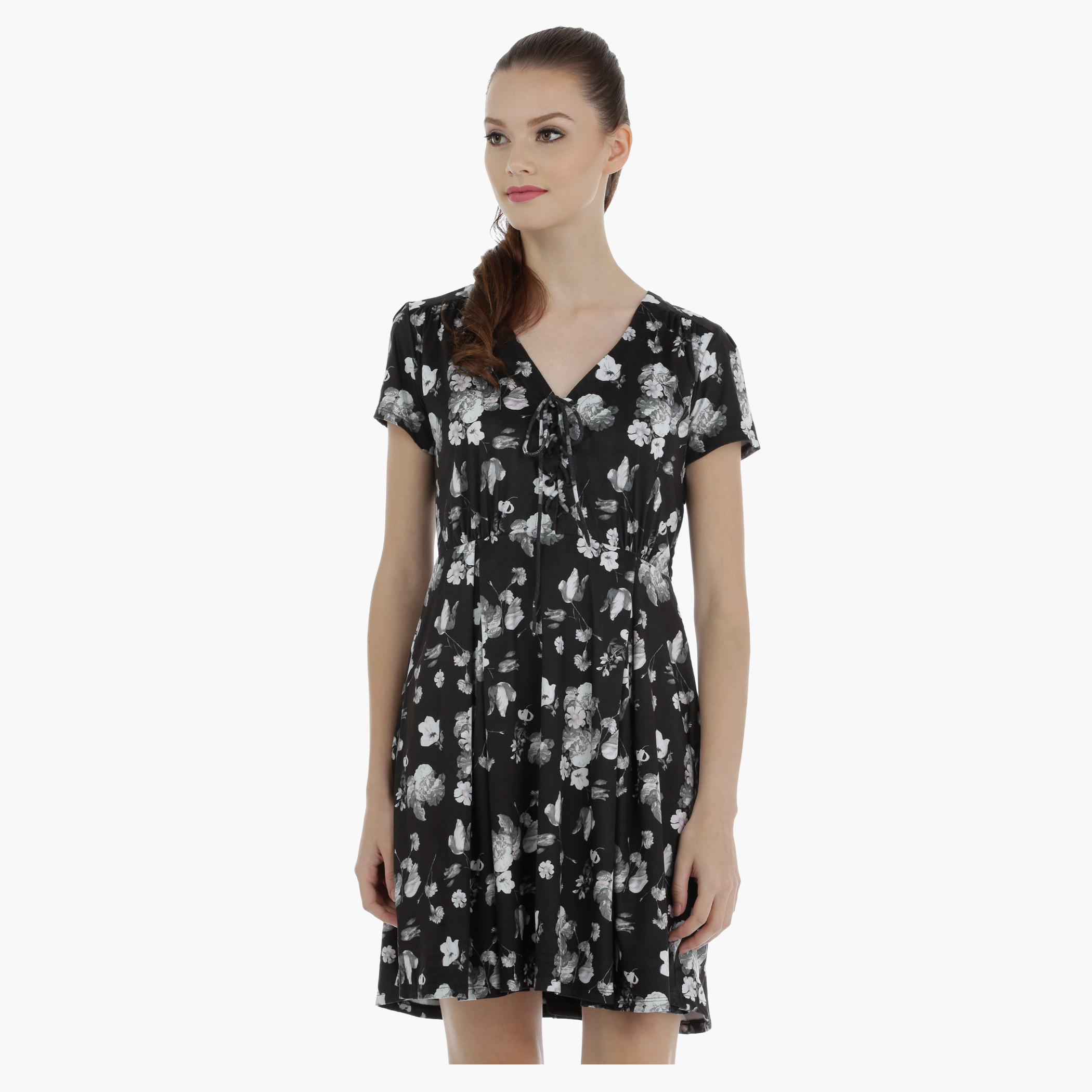 Printed Short Sleeves Dress-women-clothing-dresses-image-1