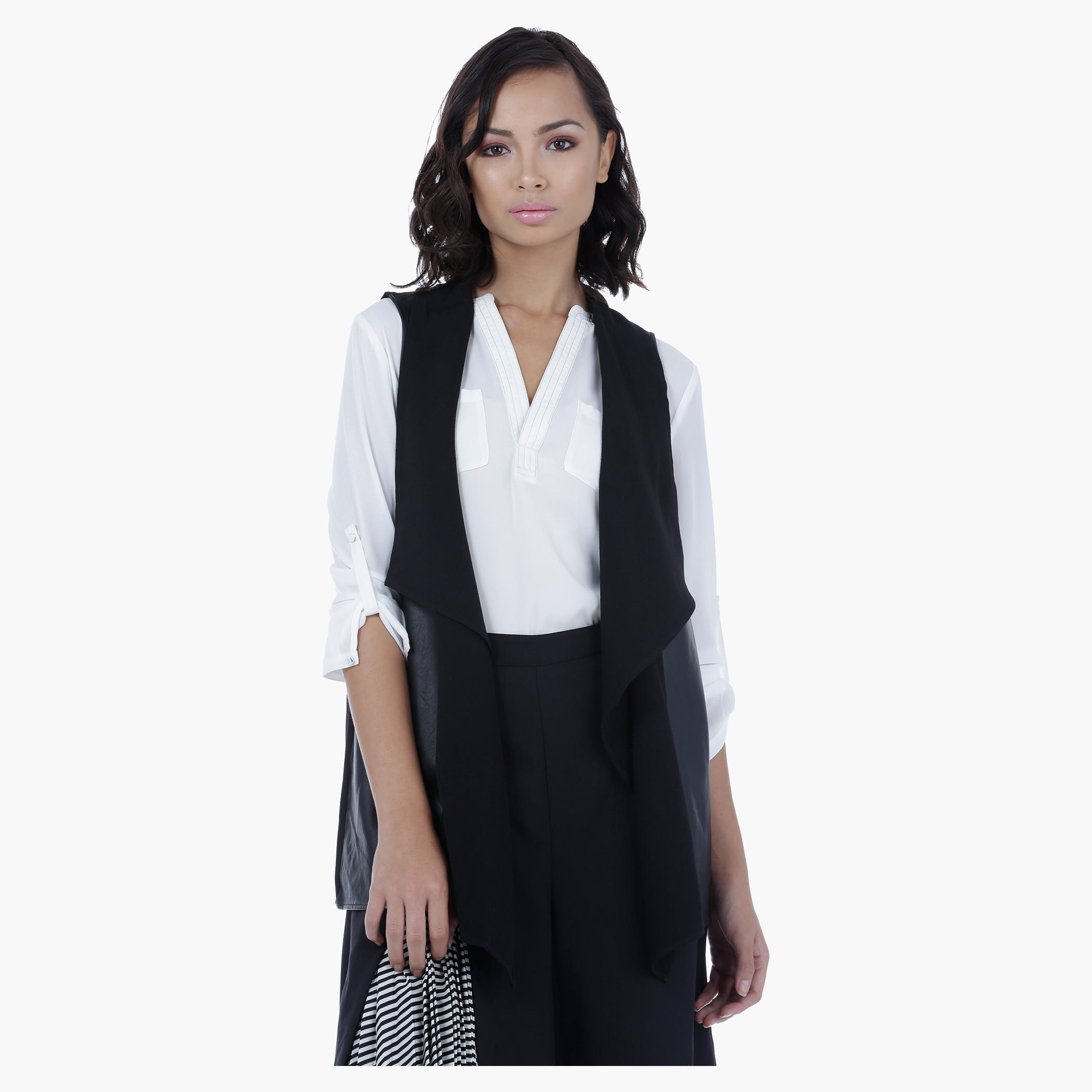 Cascade Panel Sleeveless Shrug-women-winterwear-cardigansandjumpers-cardigans-image-1
