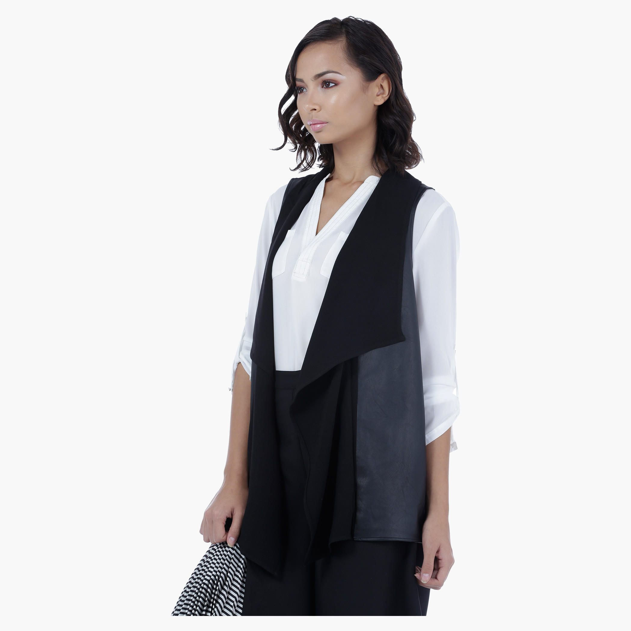 Cascade Panel Sleeveless Shrug-women-winterwear-cardigansandjumpers-cardigans-image-3