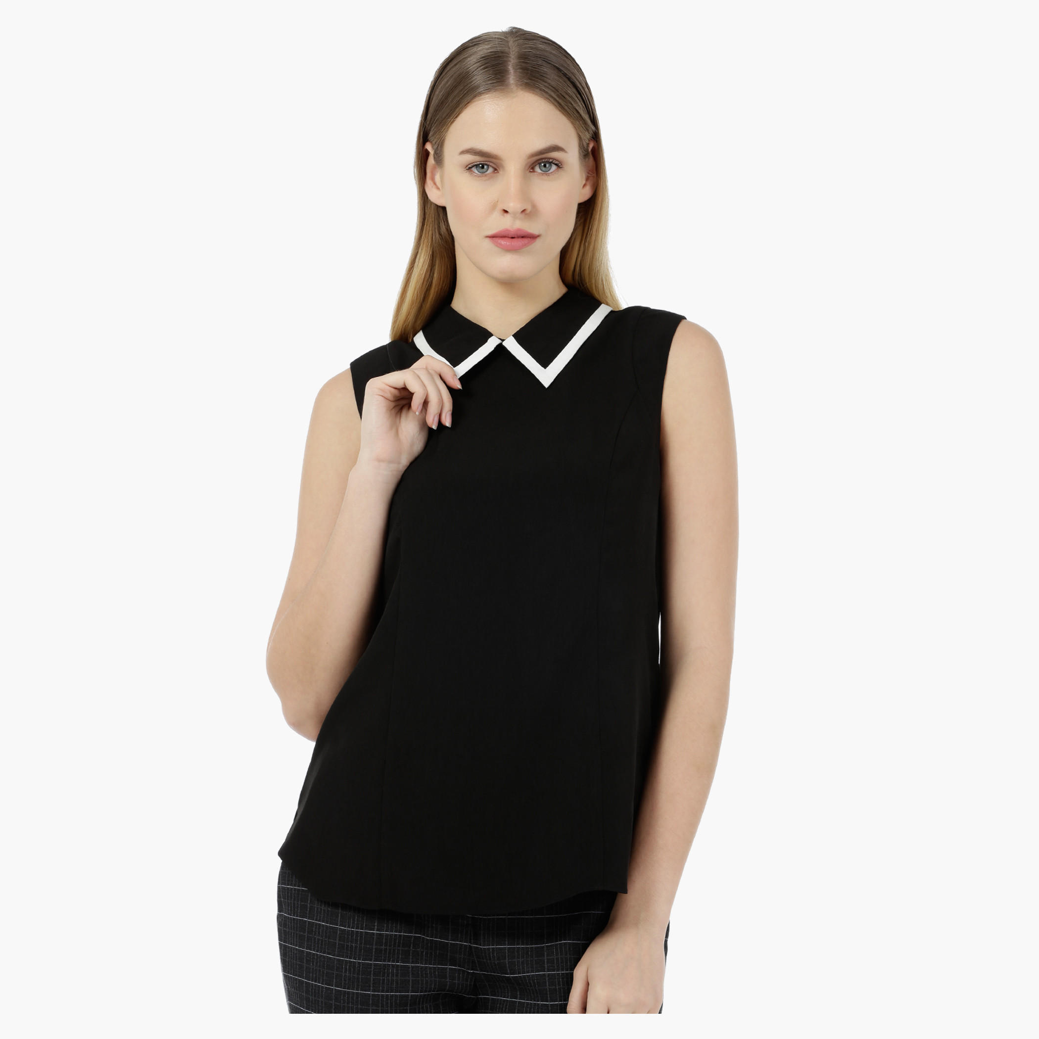 Sleeveless Top with U-hem-women-clothing-shirtsandblouses-blouses-image-1