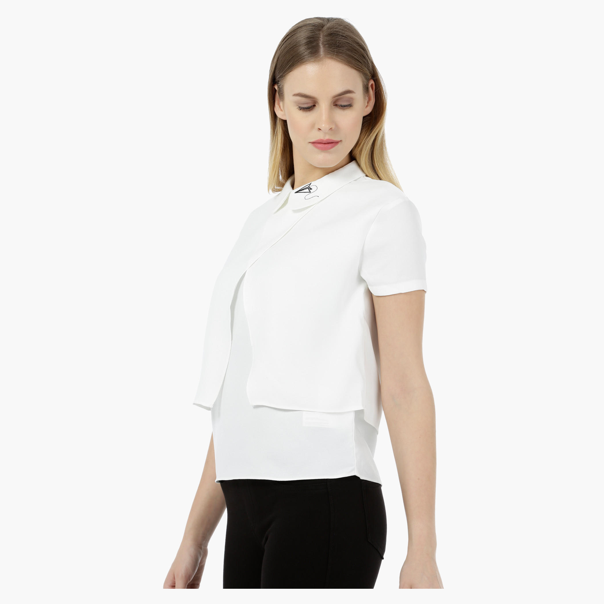 Double Layered Shirt with Embroidered Collar-women-clothing-shirtsandblouses-blouses-image-3