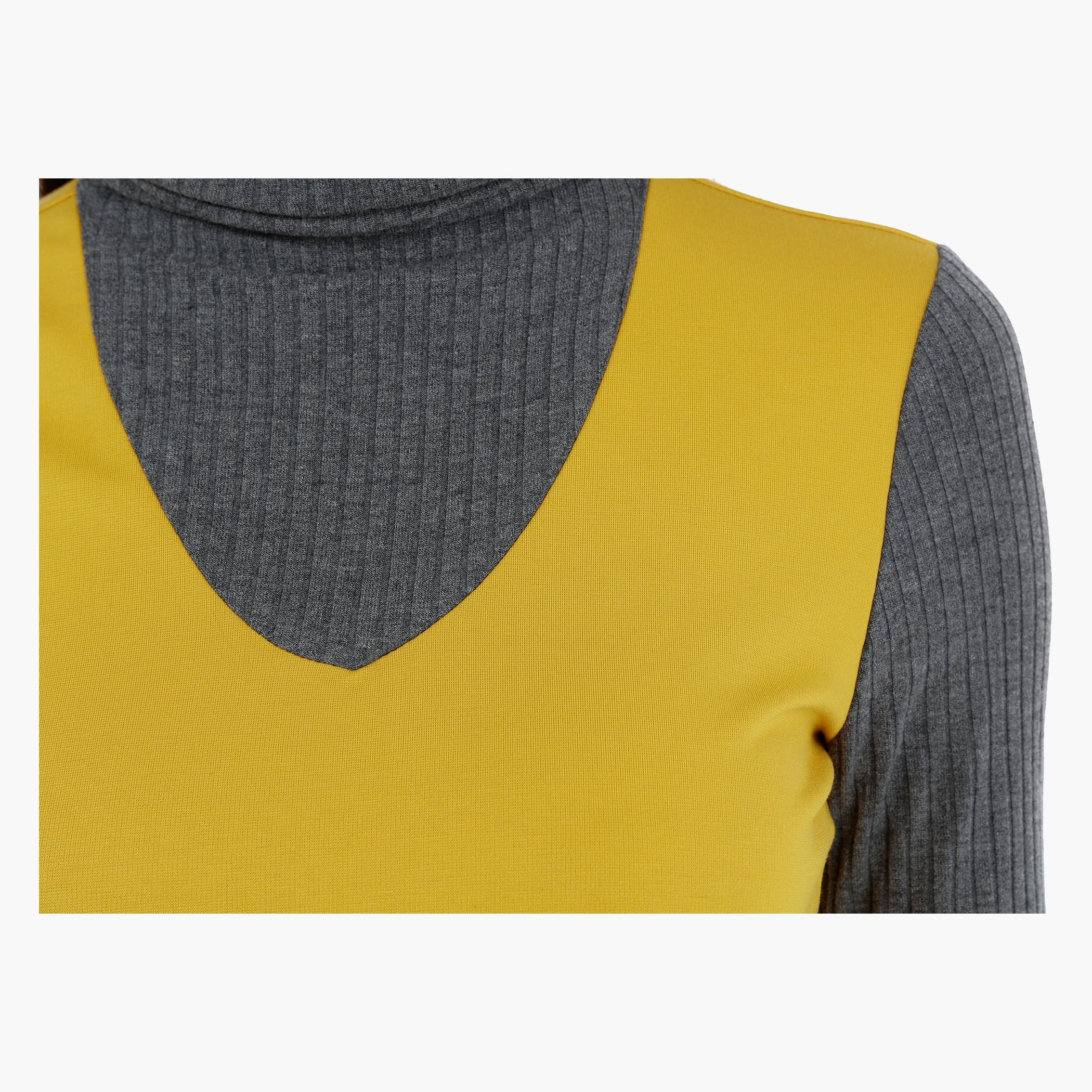 Long Sleeves Shift Dress with Turtleneck-women-clothing-dresses-image-2
