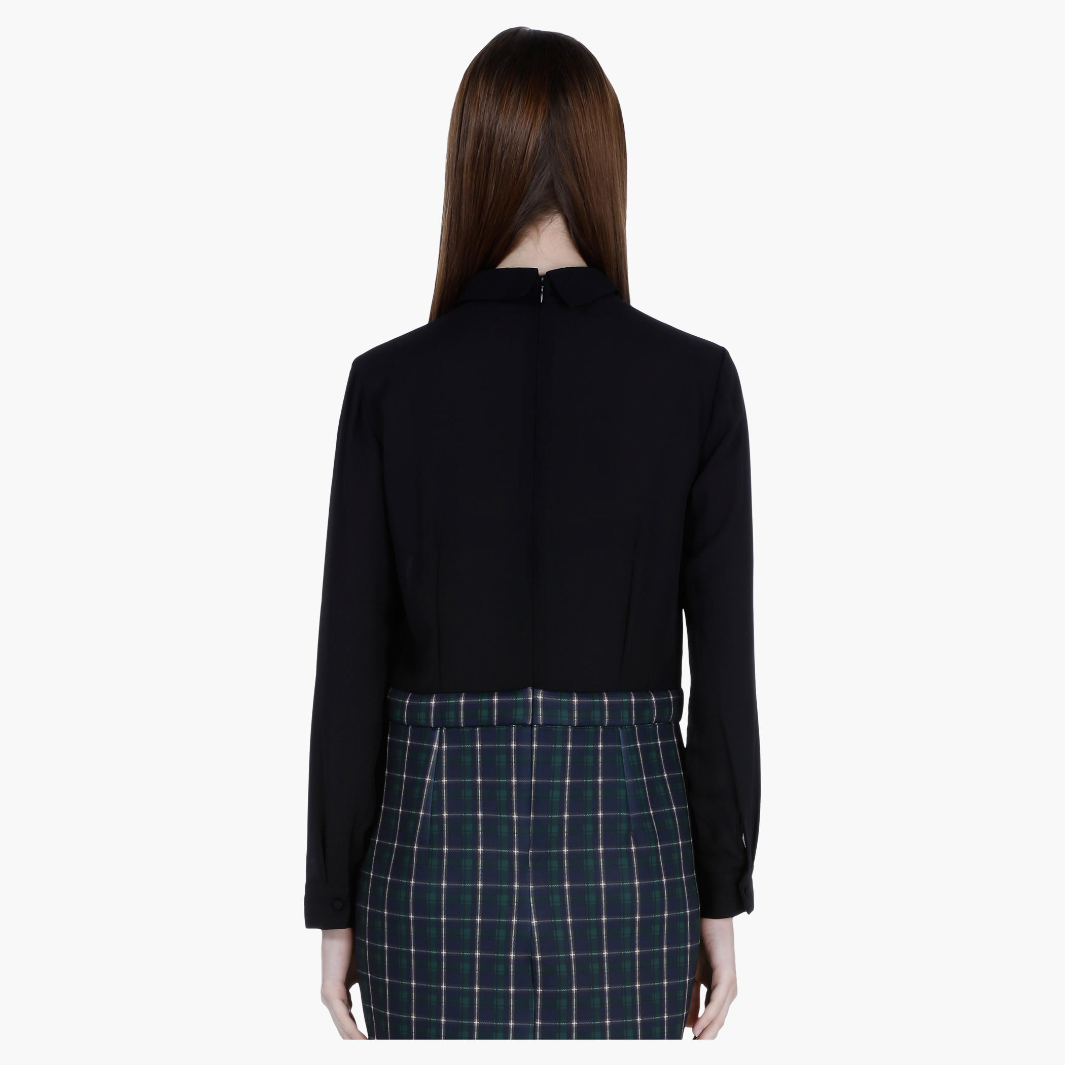 Chequered Long Sleeves Combo Dress-women-clothing-dresses-image-2