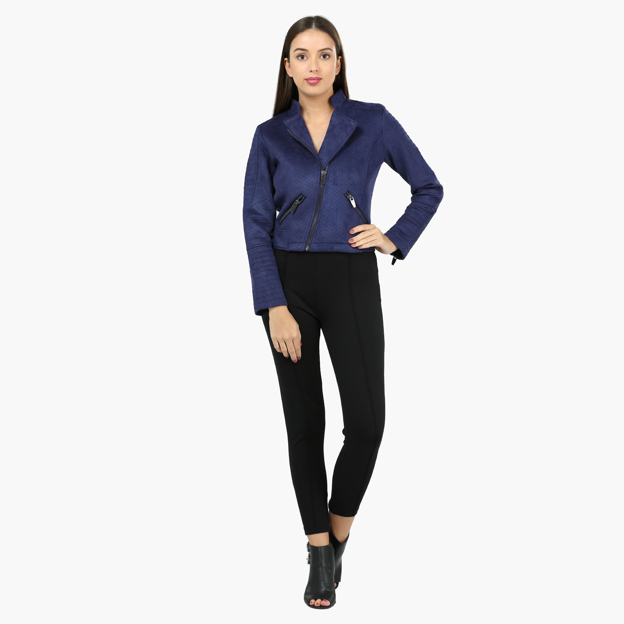 Perforated Biker Jacket with Zip Detail-women-winterwear-coatsandjackets-jackets-image-5