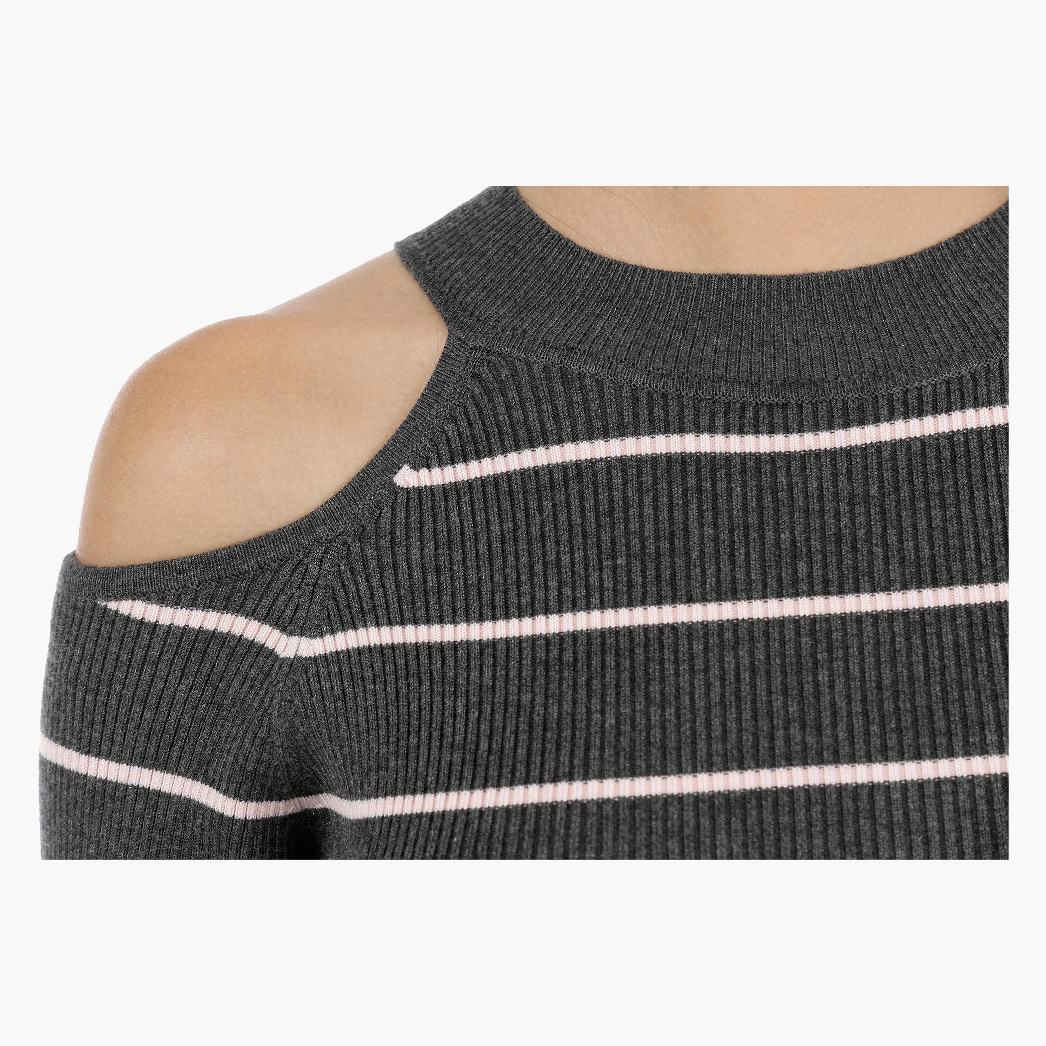 Striped Cold Shoulder Top with Ribbed Detail-women-clothing-shirtsandblouses-blouses-image-4