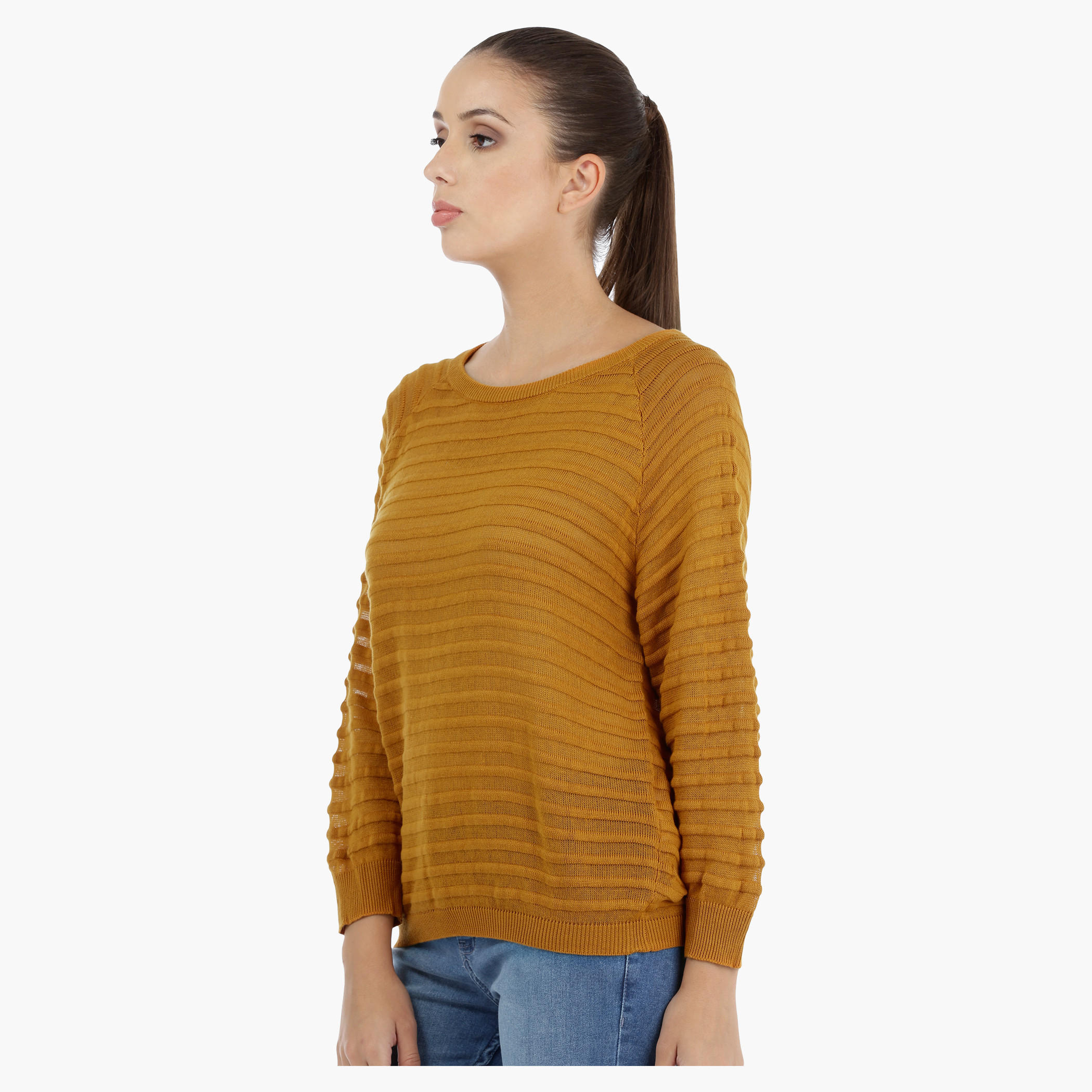 Ribbed Long Sleeves Sweater with Round Neckline-women-clothing-cardigansandjumpers-jumpers-image-8