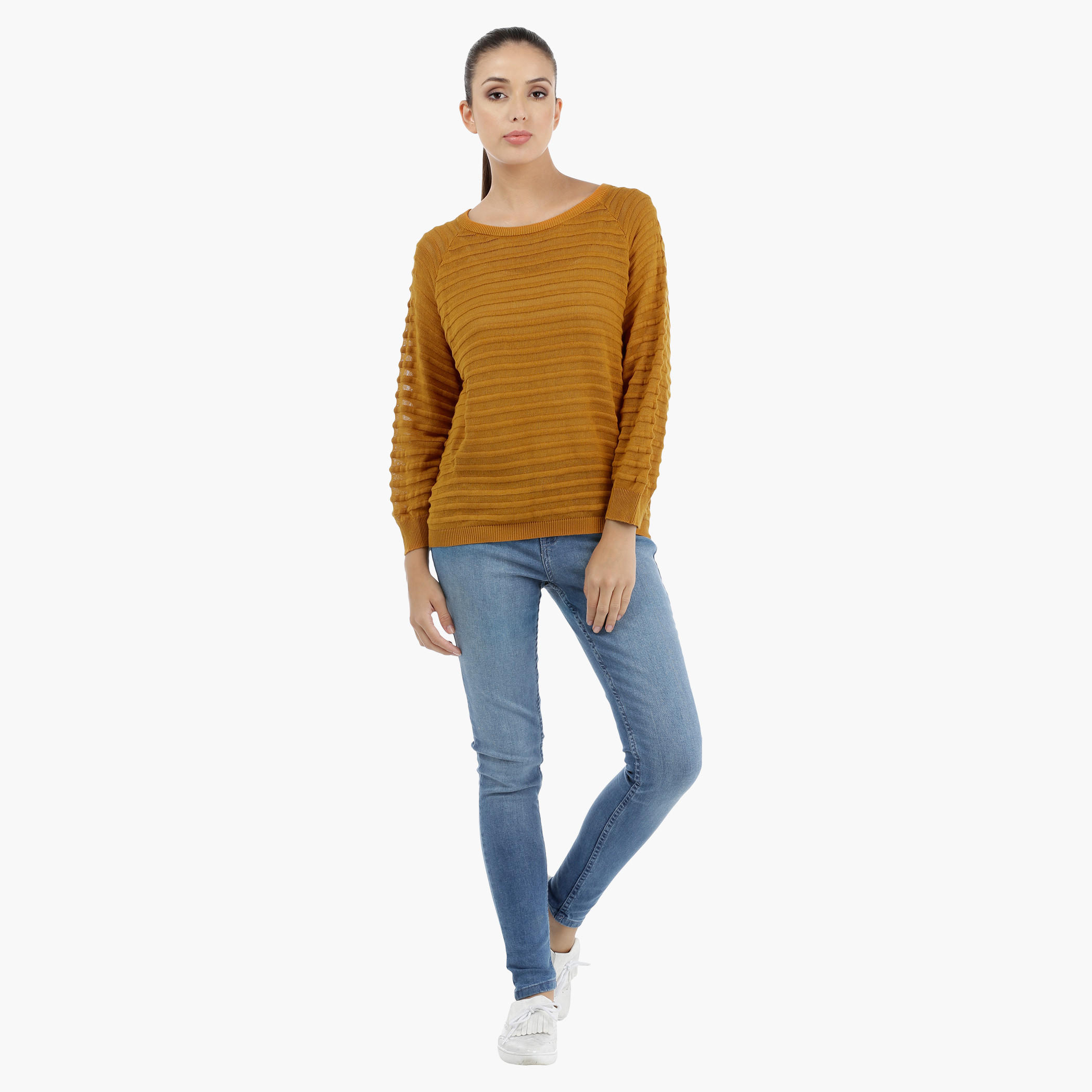 Ribbed Long Sleeves Sweater with Round Neckline-women-clothing-cardigansandjumpers-jumpers-image-10