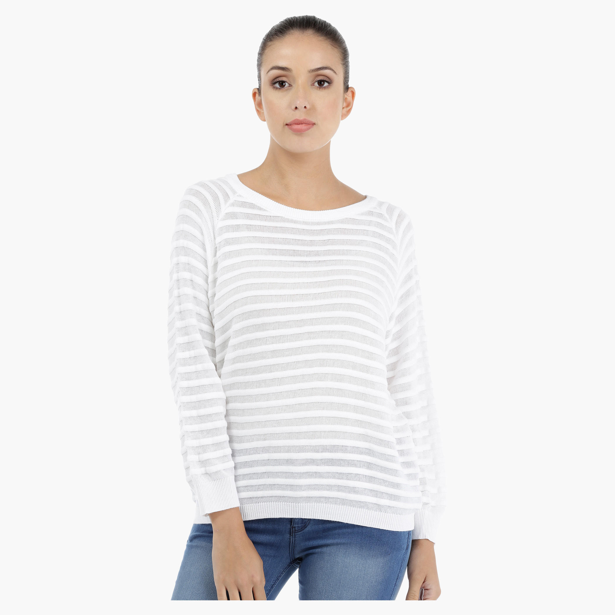 Ribbed Long Sleeves Sweater with Round Neckline-women-clothing-cardigansandjumpers-jumpers-image-11