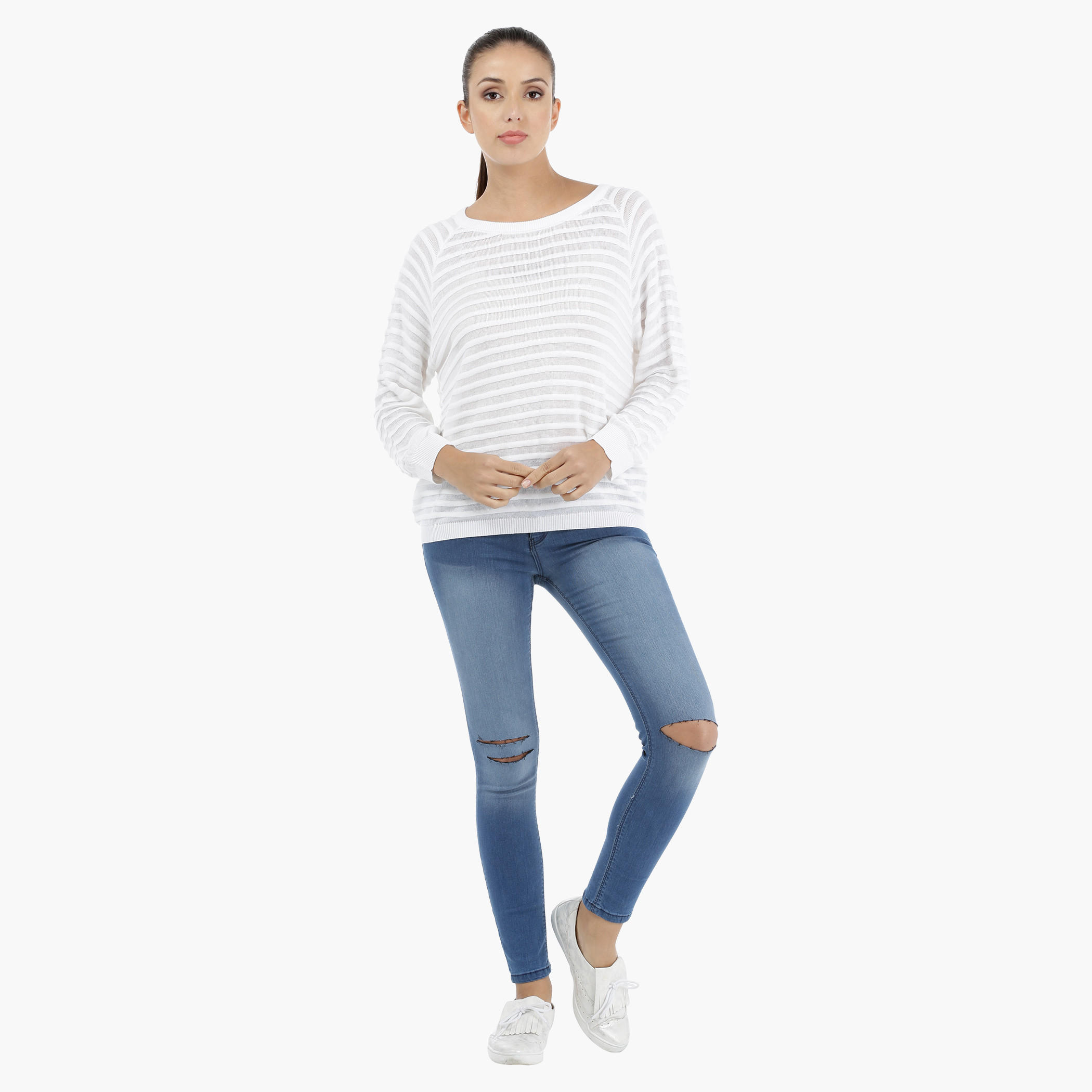 Ribbed Long Sleeves Sweater with Round Neckline-women-clothing-cardigansandjumpers-jumpers-image-15