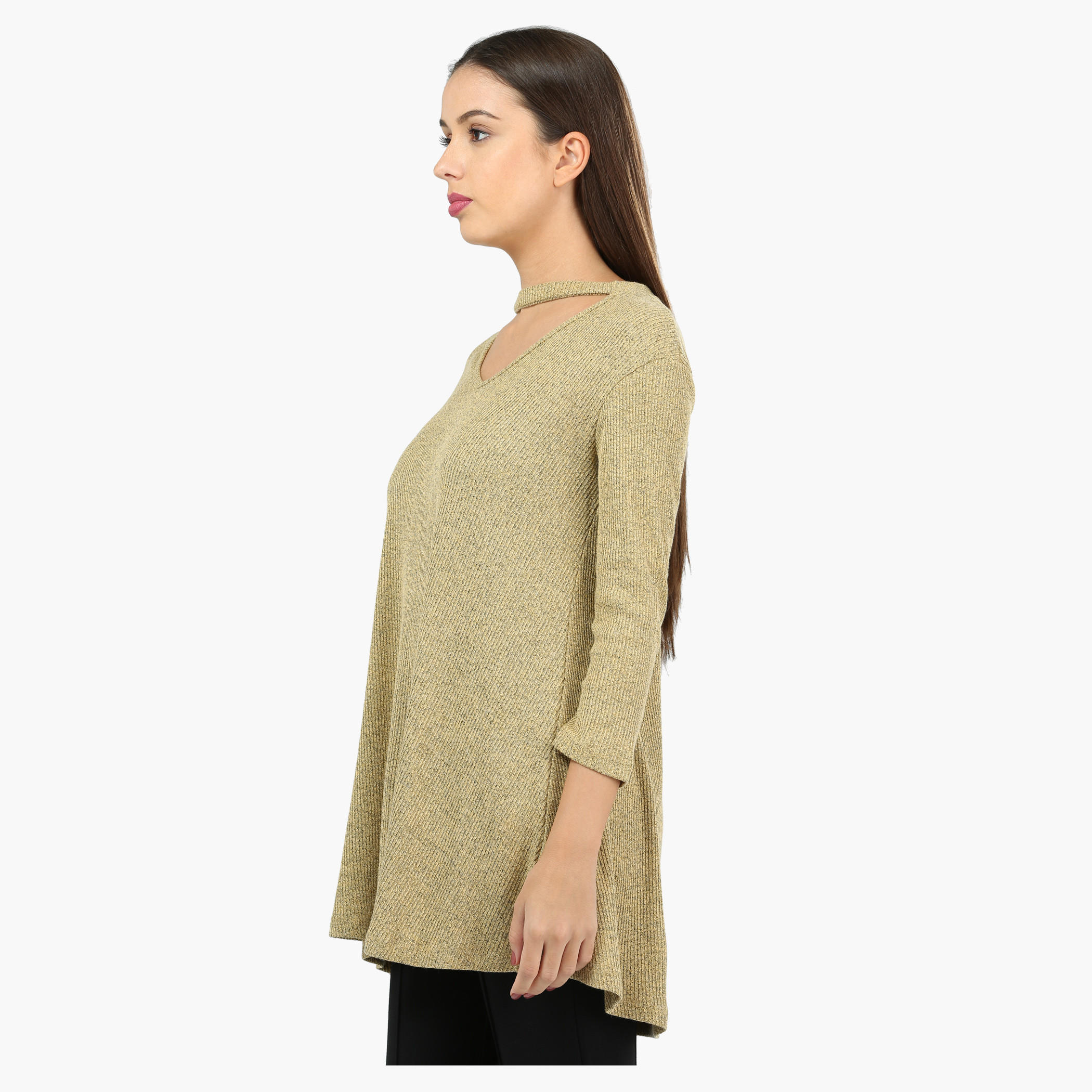 High Neck Trapeze Top with 3/4th Sleeves-women-clothing-shirtsandblouses-blouses-image-3