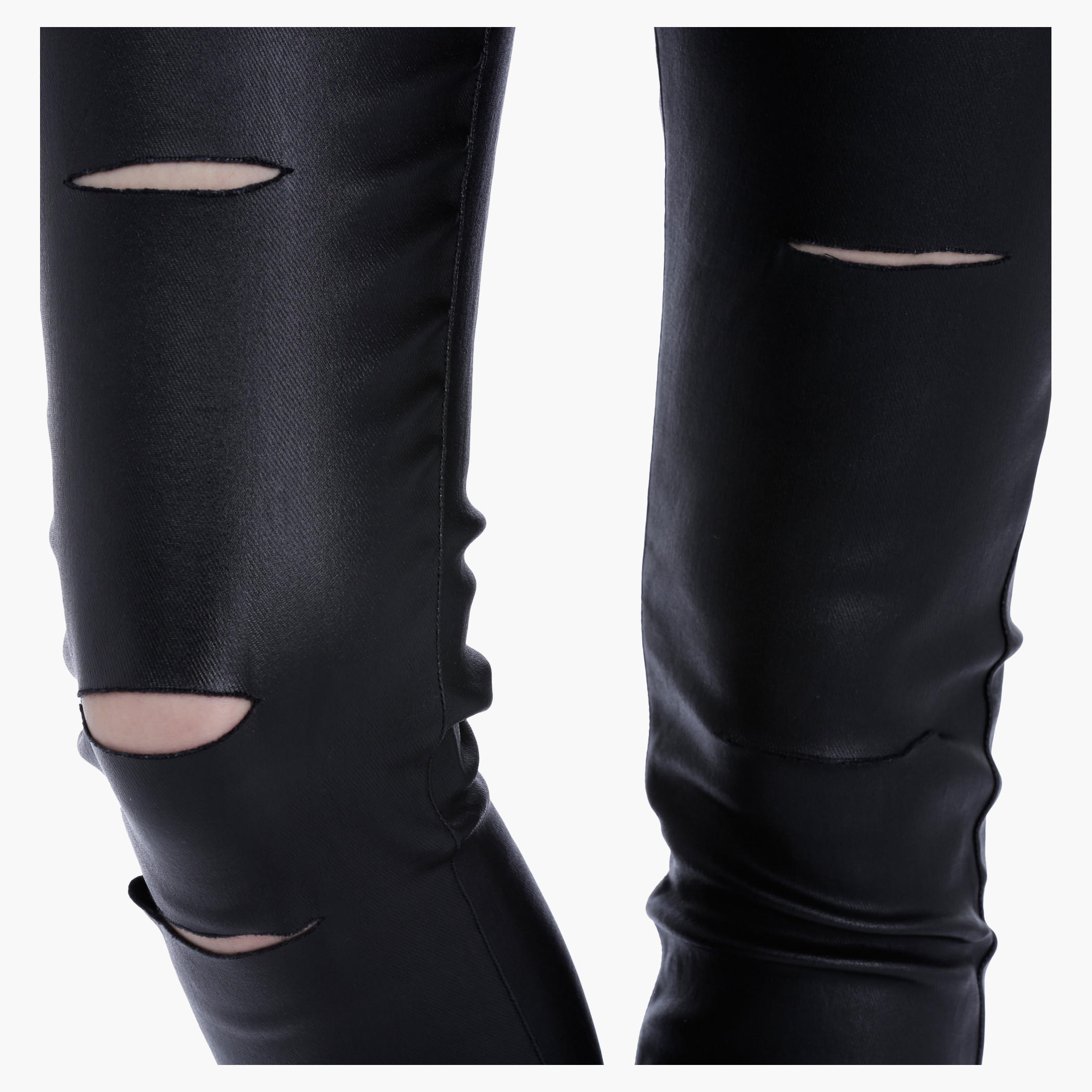 Casual Leggings with Knee Slits in Regular Fit-women-clothing-bottoms-leggings-image-4