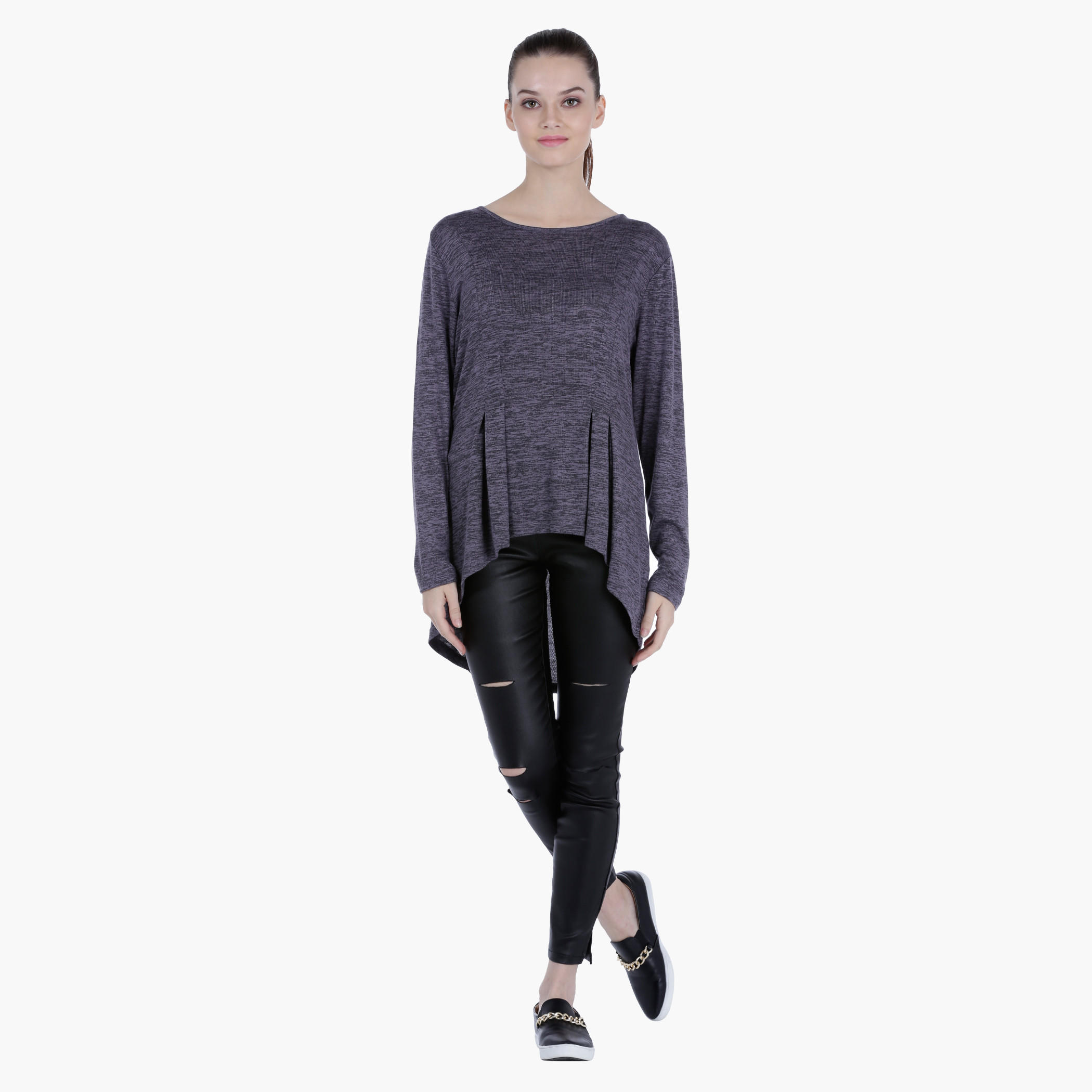 Casual Leggings with Knee Slits in Regular Fit-women-clothing-bottoms-leggings-image-5