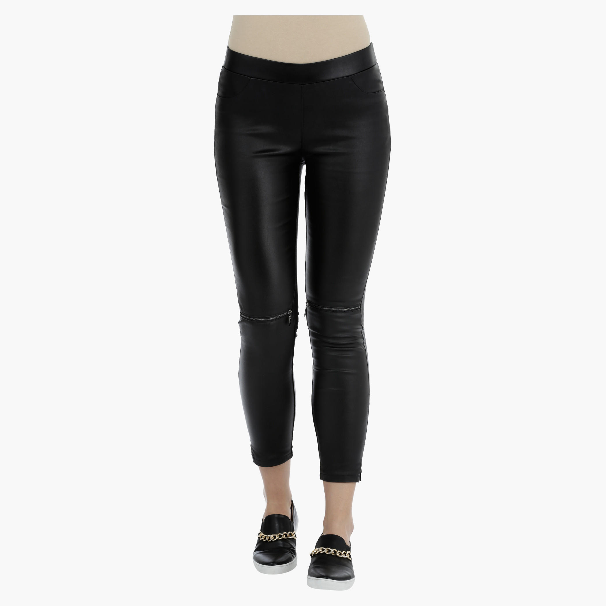 PU Leggings with Zip Details-women-clothing-bottoms-leggings-image-1