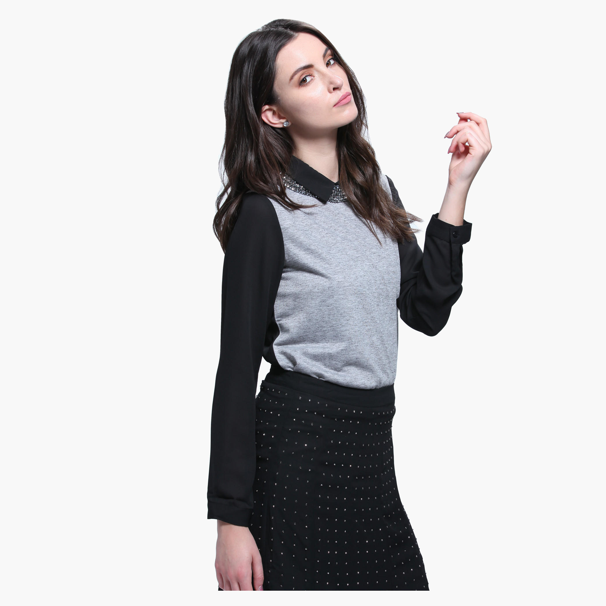 Long Sleeves Top with Collar-women-clothing-shirtsandblouses-blouses-image-3