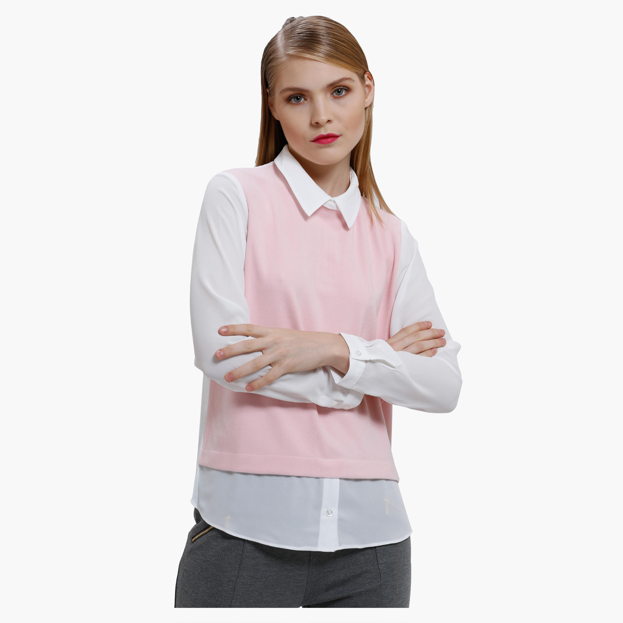 Double Layer Sweat Top with Long Sleeves-women-clothing-shirtsandblouses-blouses-image-5
