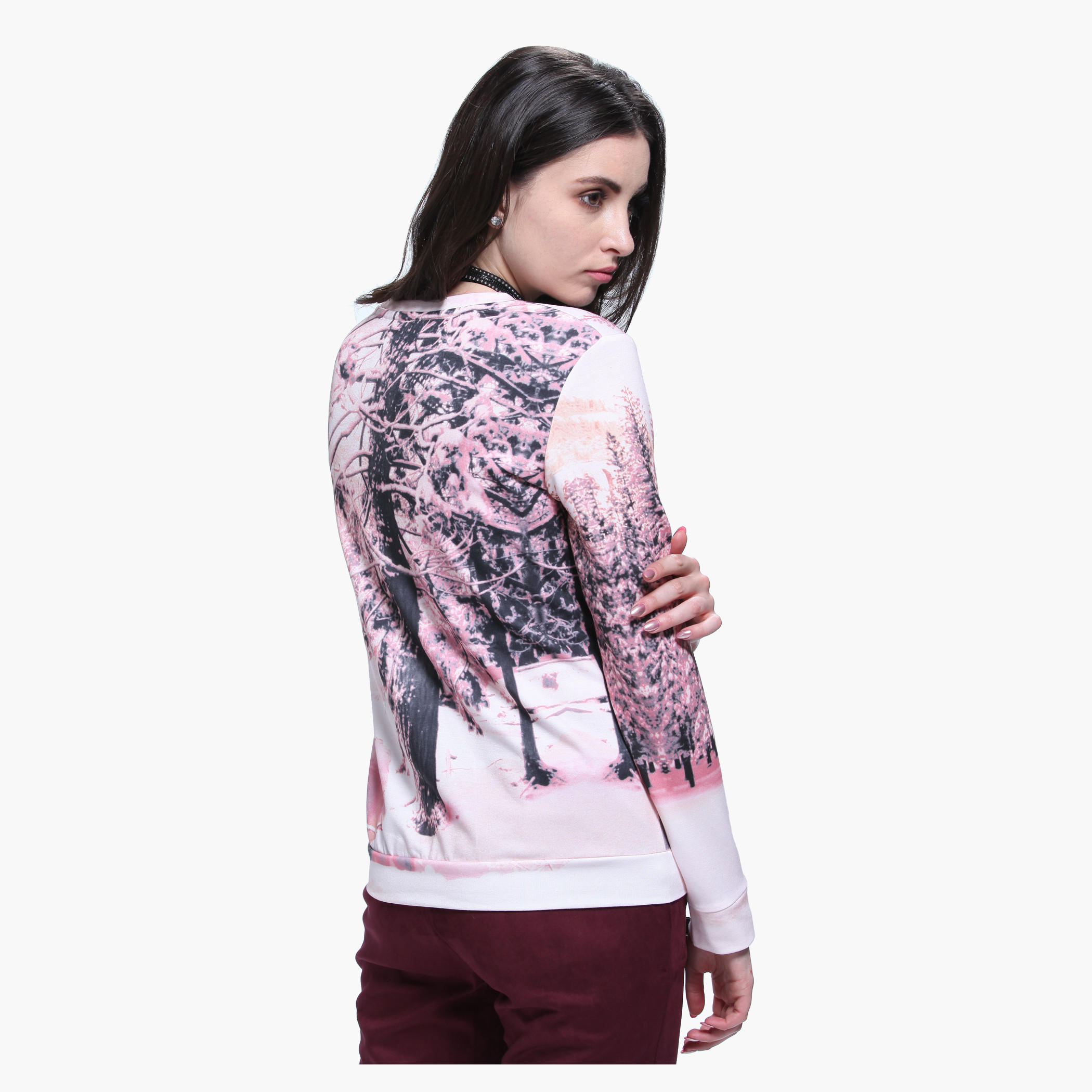 Printed Round Neck Long Sleeves T-shirt-women-clothing-tshirts-image-2