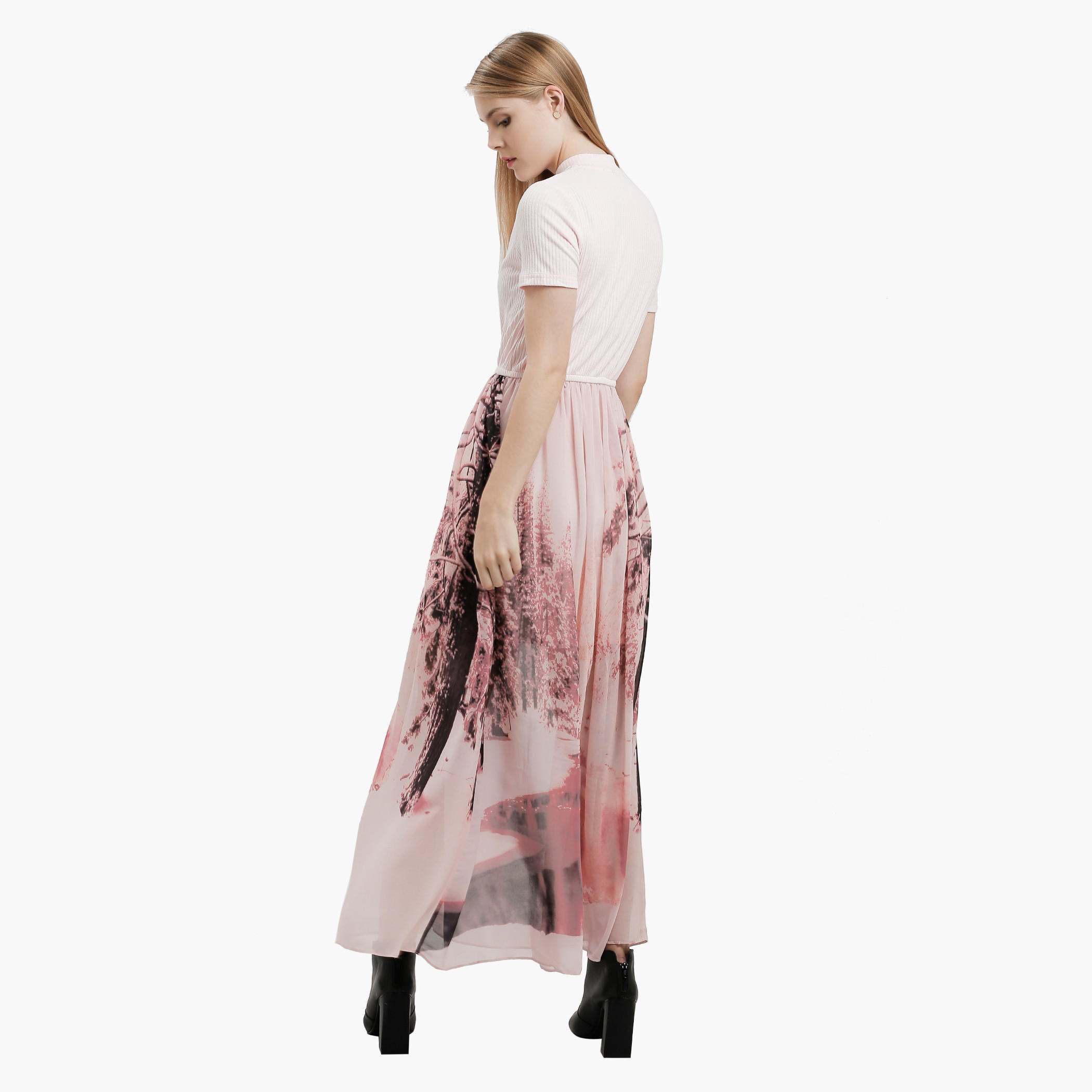 Printed Maxi Dress with Short Sleeves-women-clothing-dresses-image-3