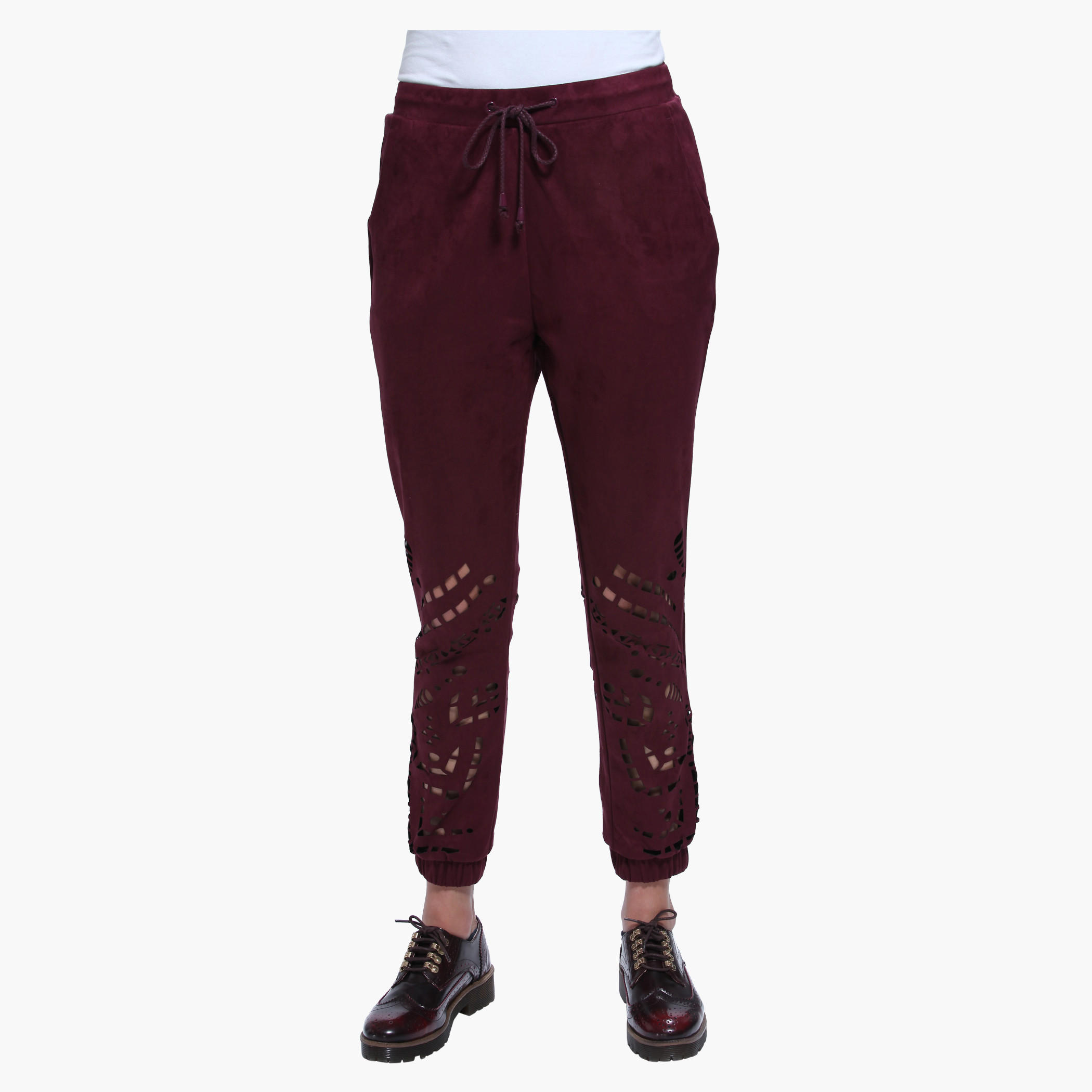 Full Length Jog Pants with Cutwork-women-clothing-bottoms-joggers-image-1